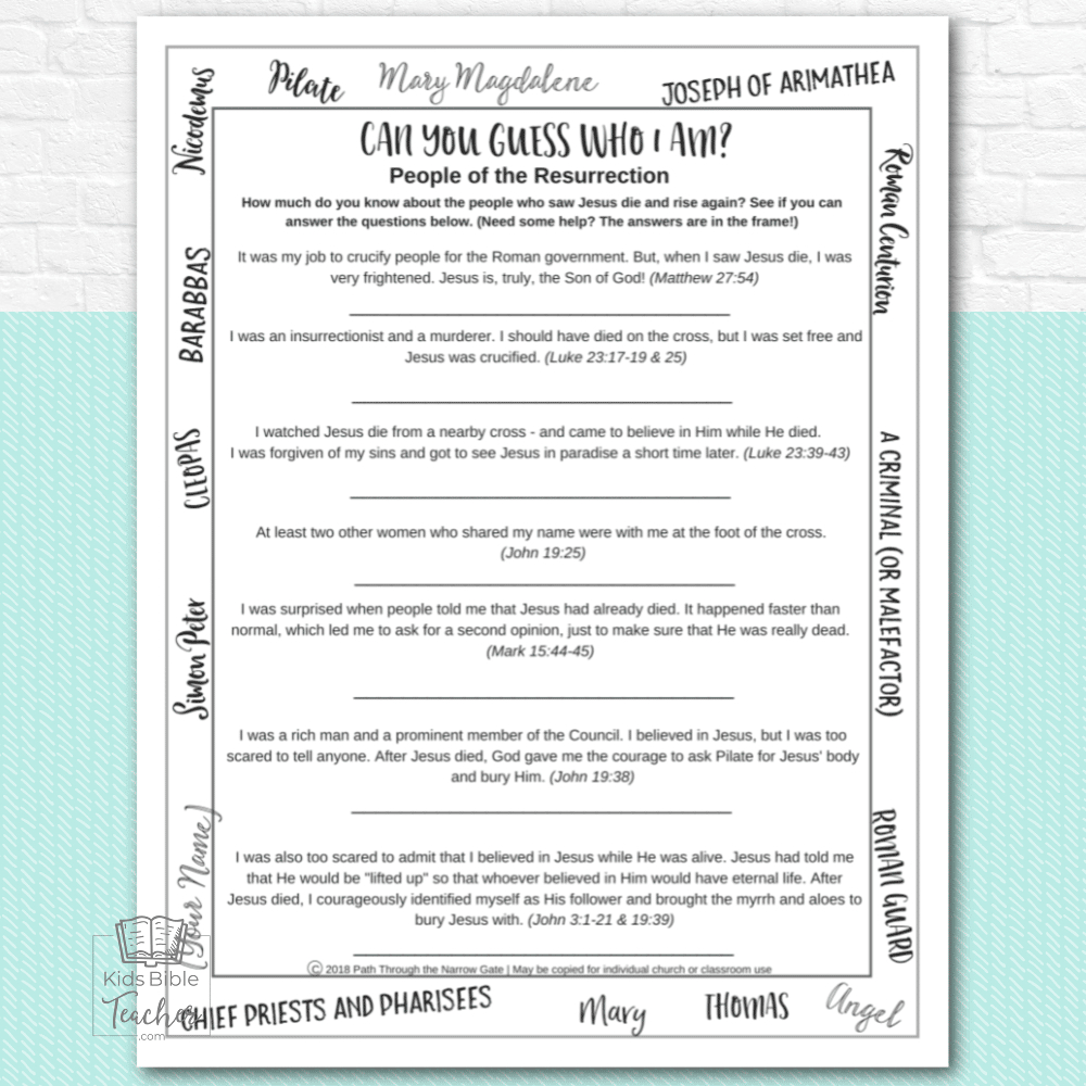 Jesus&amp;#039; Resurrection Easter Activity Pages - Kids Bible Teacher with regard to Jesus Easter Worksheets