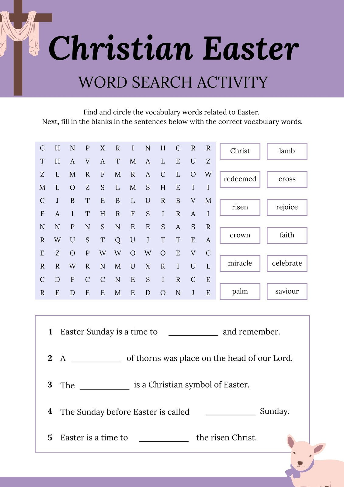 Page 3 - Free Custom Printable Easter Worksheet Templates | Canva intended for Religious Easter Puzzles Printable Worksheets