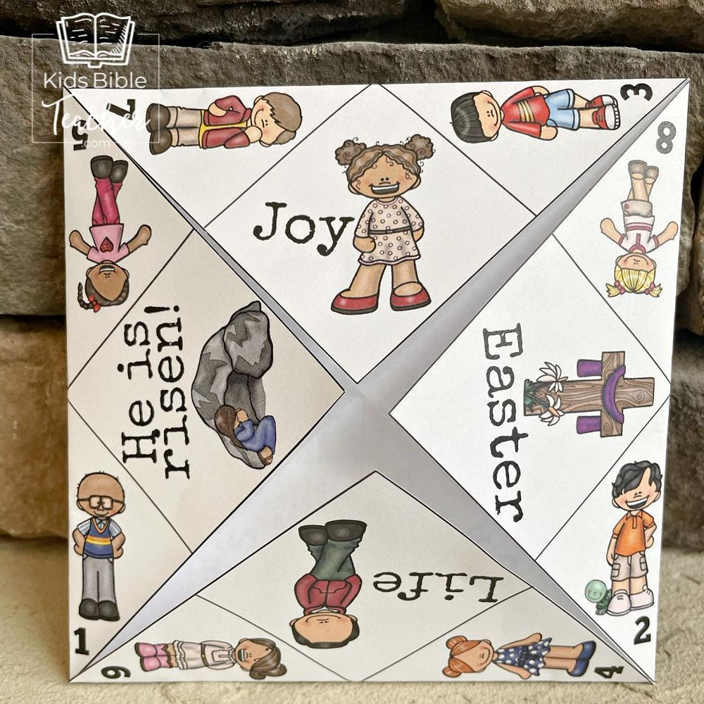 Printable Easter Finger Puzzle With Bible Verses in Religious Easter Puzzles Printable Worksheets