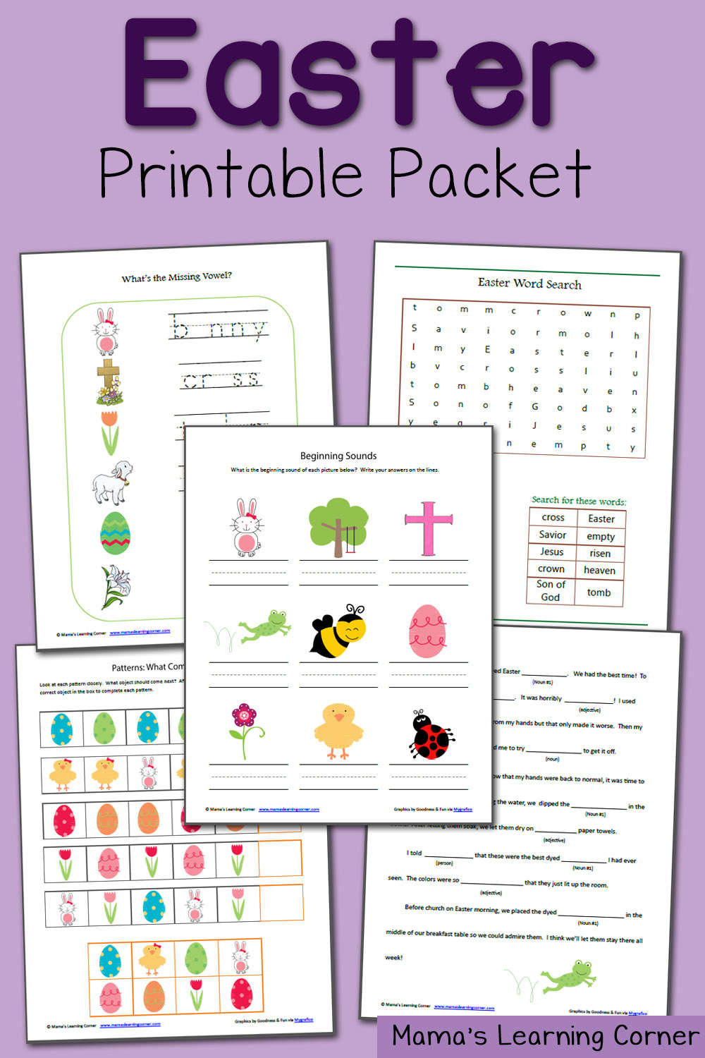 Printable Easter Worksheet Packet - Mamas Learning Corner pertaining to Easter Worksheets 2nd Grade