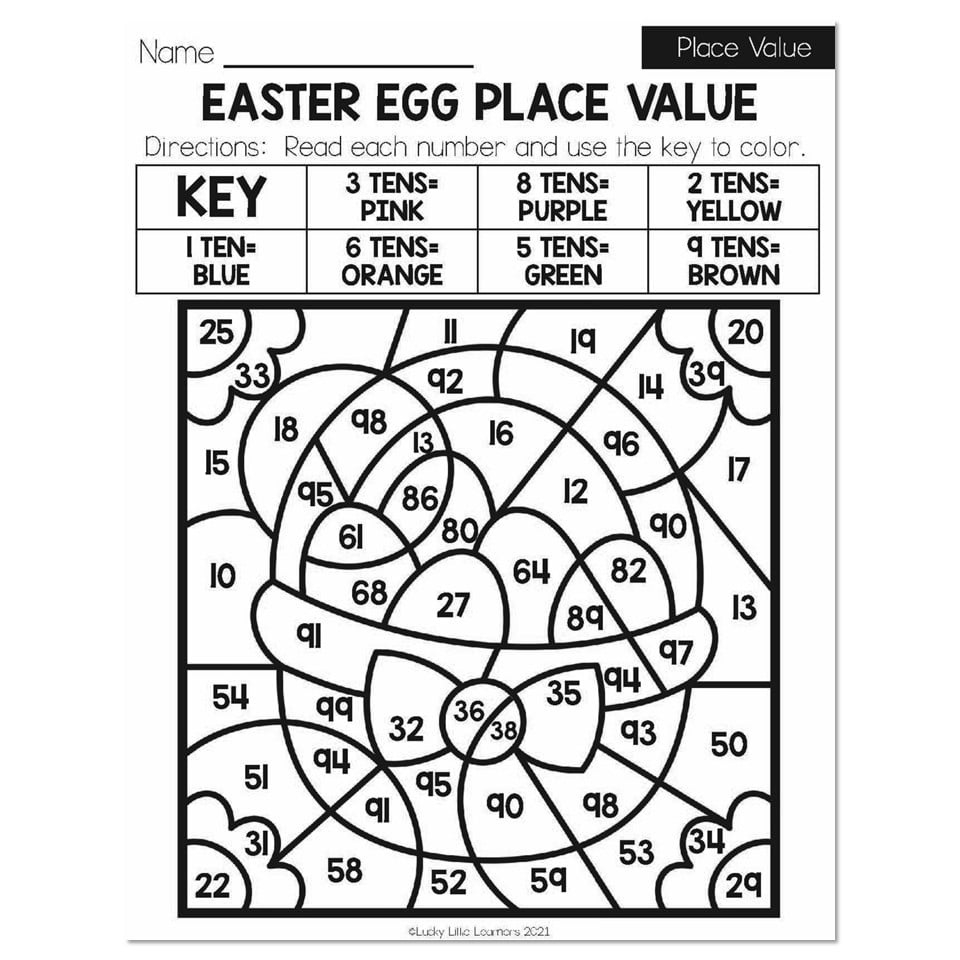 Spring - Early Finishers 1St Grade - Math - Place Value - Easter pertaining to Easter Math Worksheets 1st Grade