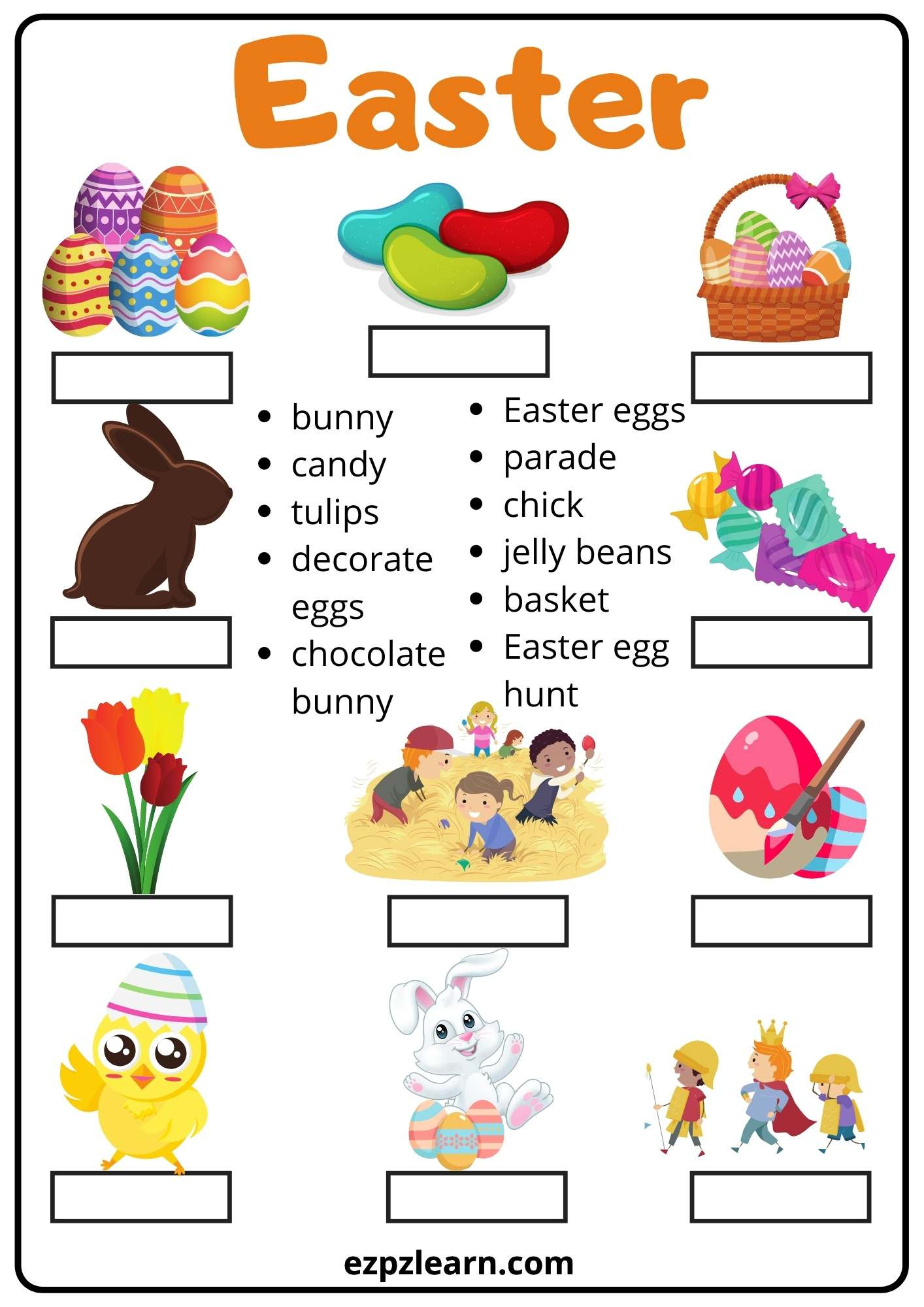 Word Match For Easter - Ezpzlearn within Easter Matching Worksheets