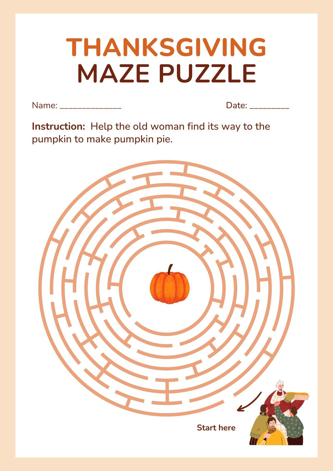 Free Printable Thanksgiving Worksheet Templates | Canva intended for Thanksgiving Printables Worksheets