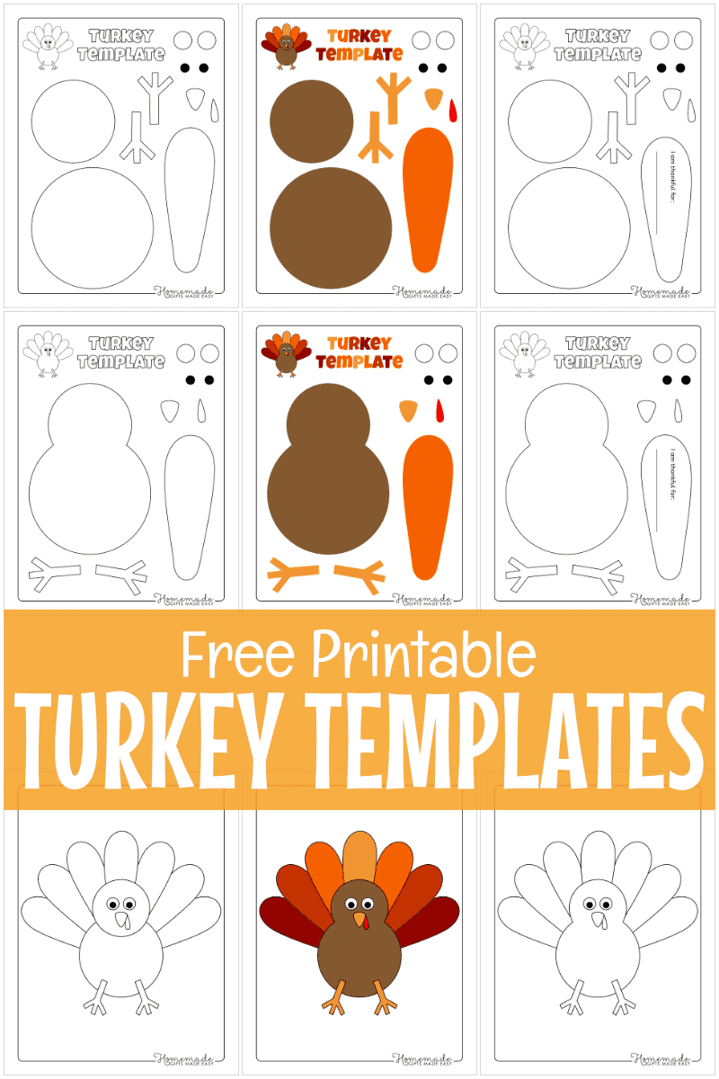Free Printable Turkey Template For Thanksgiving Crafts with Thanksgiving Turkey Pattern Worksheets