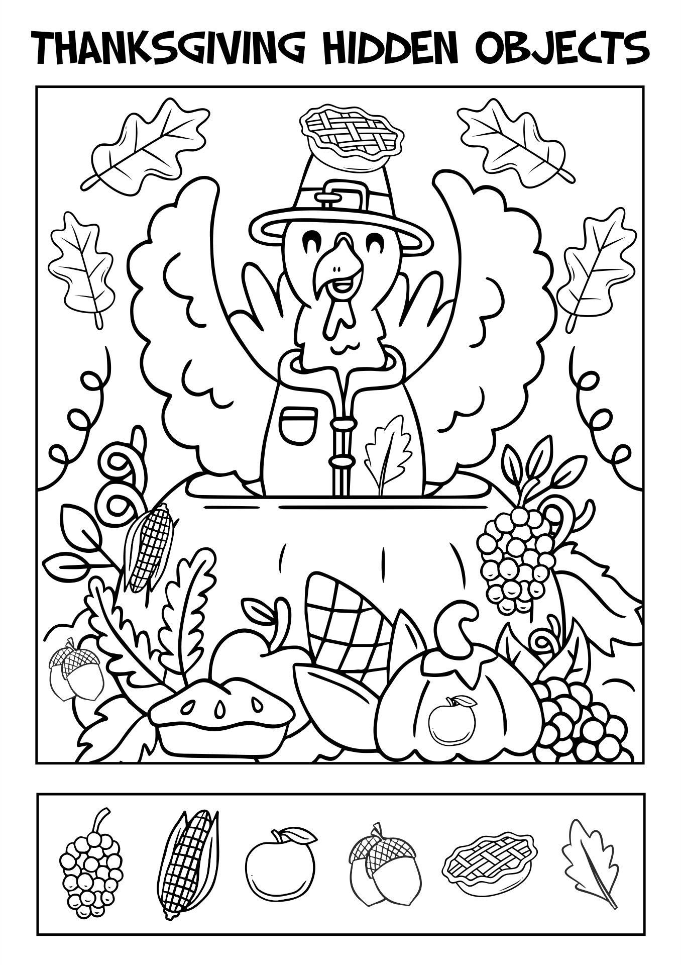 Free Thanksgiving Hidden Picture Worksheet, Download Free within Thanksgiving Hidden Picture Worksheets