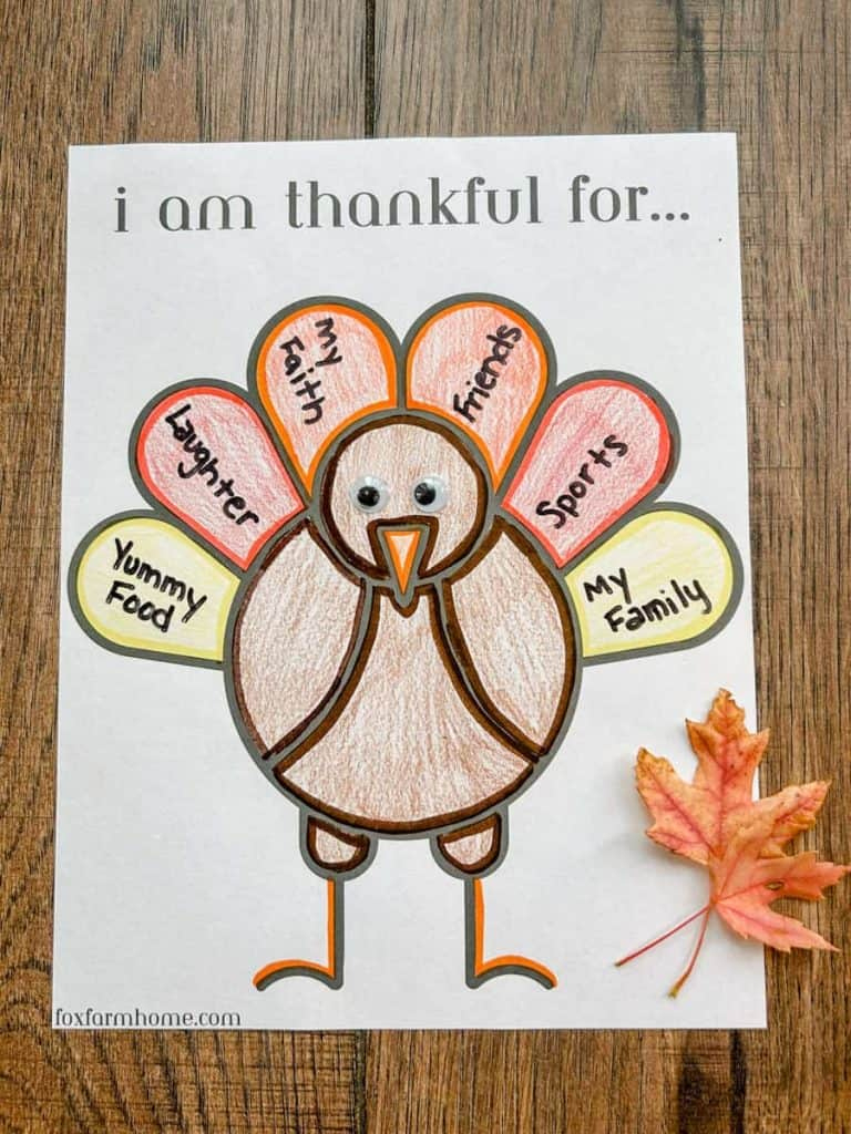 Free Thanksgiving &amp;quot;I Am Thankful For&amp;quot; Printable - Fox Farm Home pertaining to Thanksgiving Thankful Worksheet
