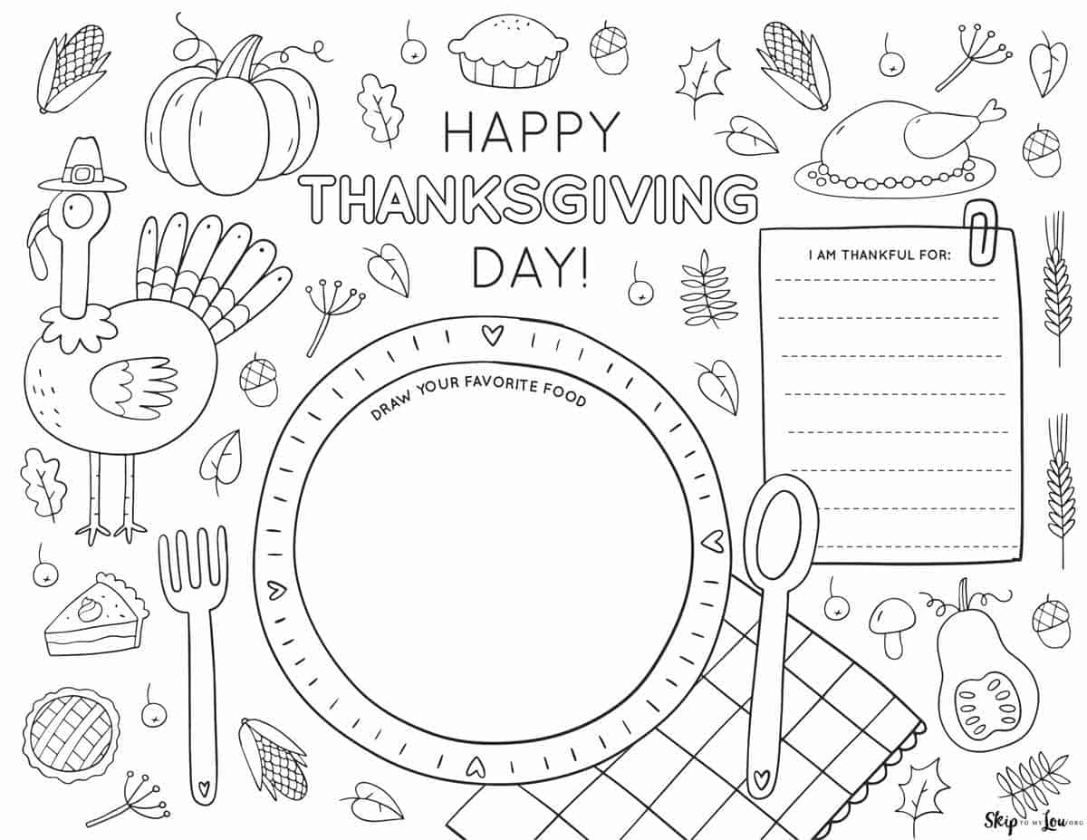 Free Thanksgiving Printables. | Skip To My Lou regarding Kids Thanksgiving Worksheet