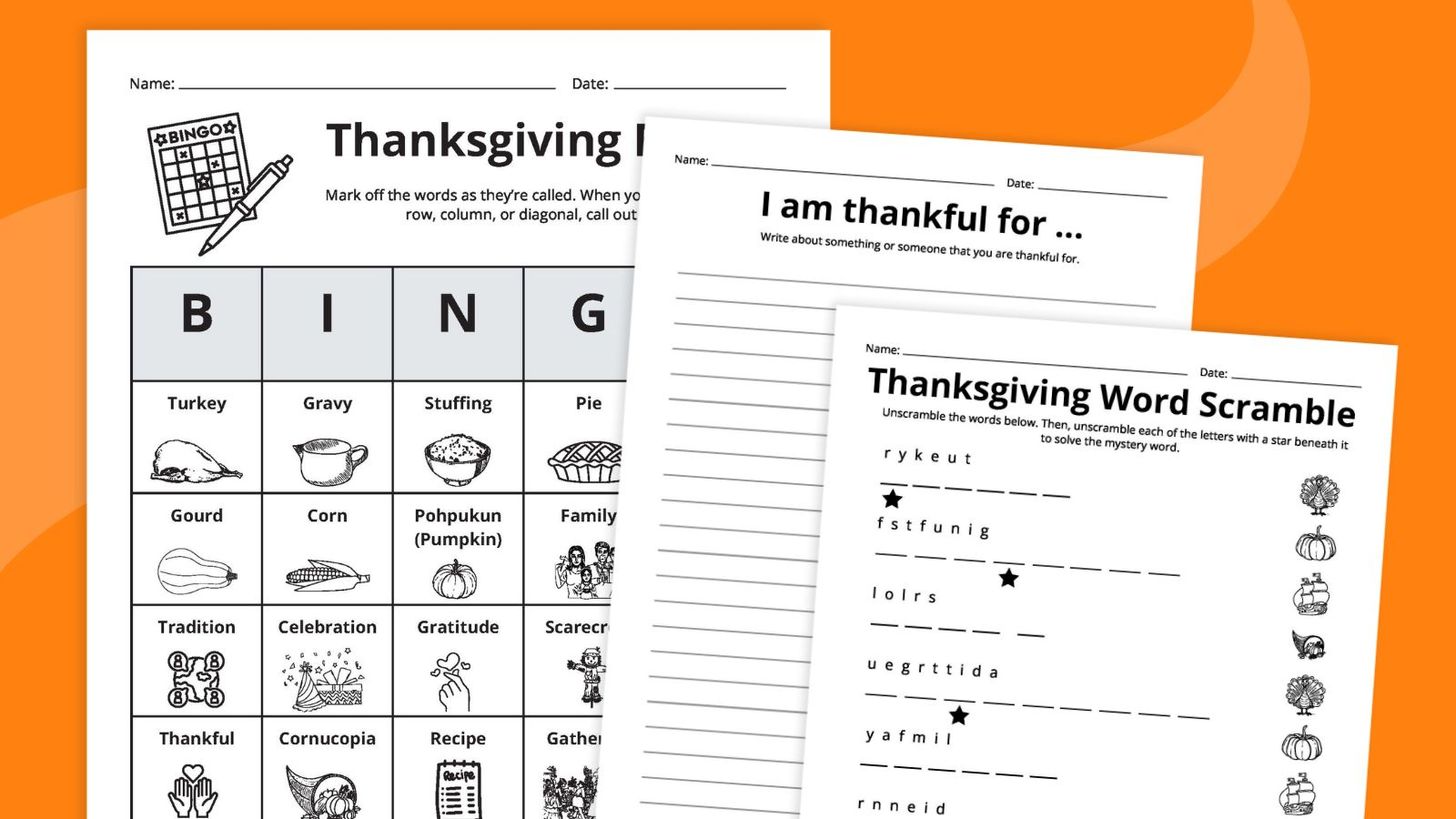 Free Thanksgiving Worksheets Bundle pertaining to Free Printable Thanksgiving Reading Worksheets