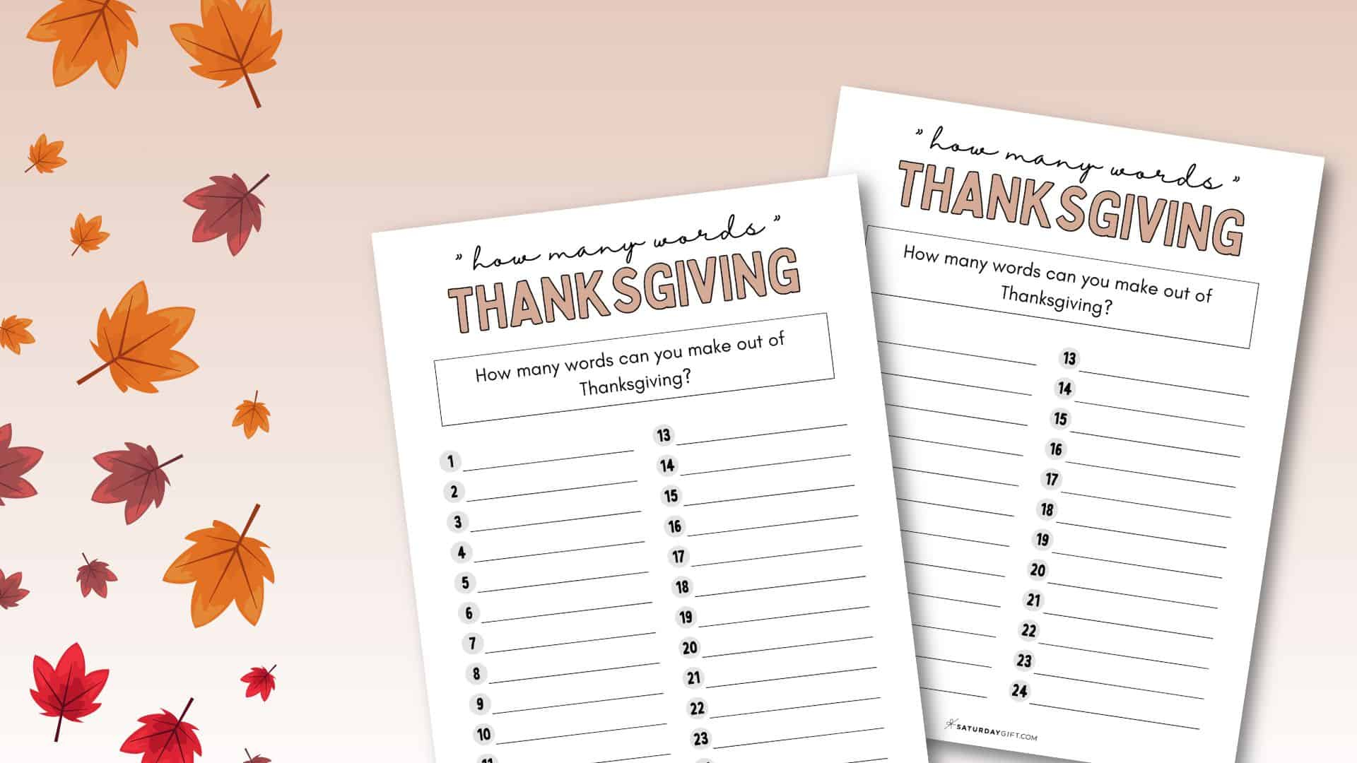 How Many Words Can You Make From Thanksgiving - Worksheet with regard to Making Words From Thanksgiving Worksheet