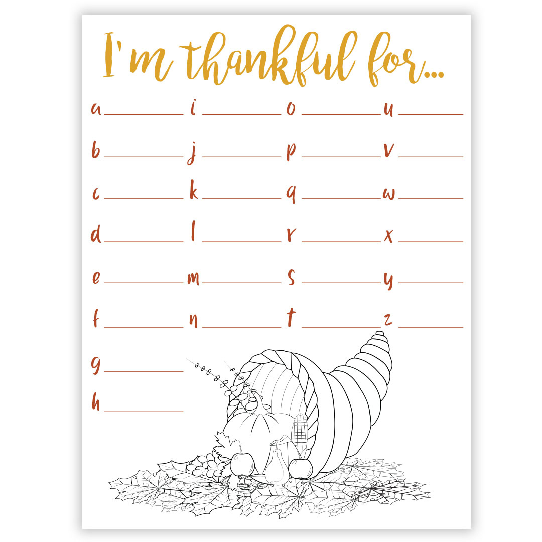I&amp;#039;M Thankful For Gratitude Worksheet - Digital Download regarding Thanksgiving Thankful Worksheet