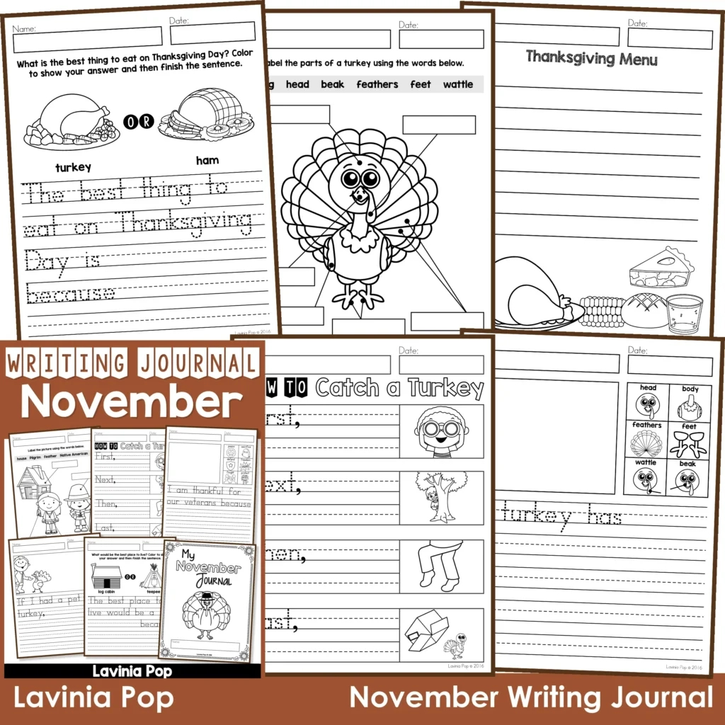 November Writing Journal - In My World with regard to Thanksgiving Main Idea Worksheets
