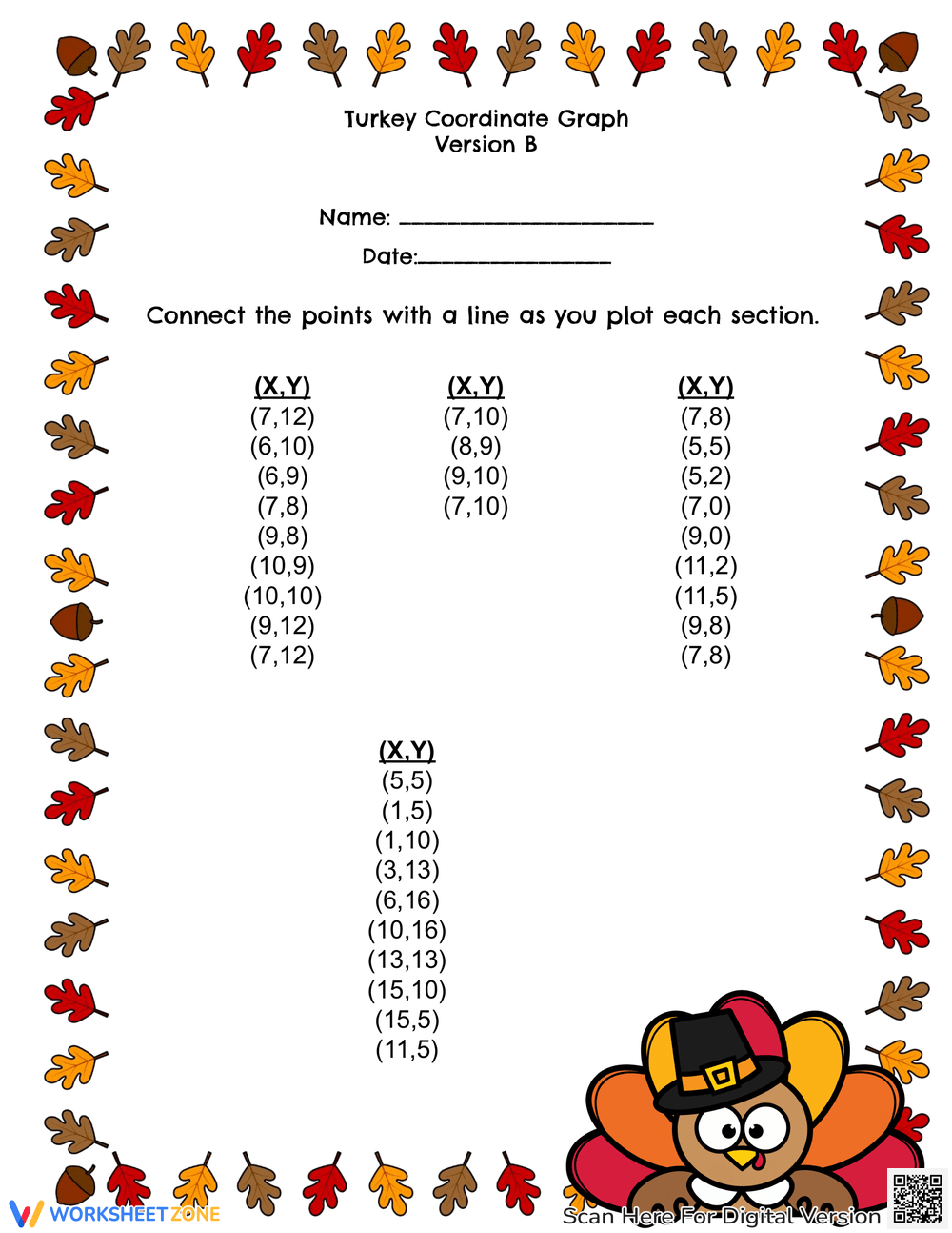 Printable Thanksgiving Plotting Point Worksheets Worksheets pertaining to Thanksgiving Graphing Worksheets Free