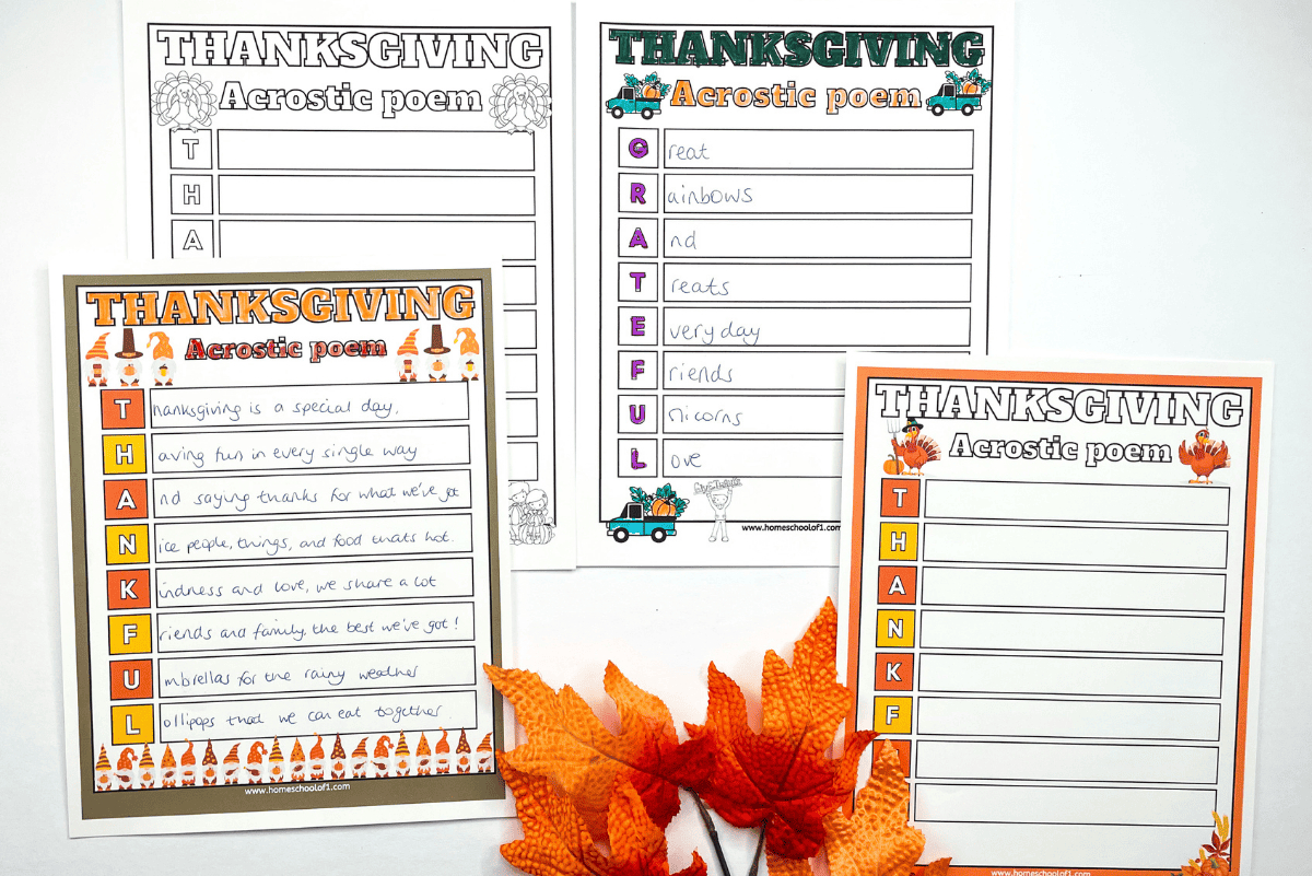 Thanksgiving Acrostic Poem Templates (4 Free Printables) with regard to Thanksgiving Acrostic Poem Worksheet