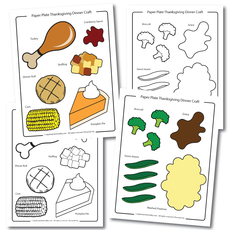 Thanksgiving Dinner Paper Plate Craft | Free Pdf Template intended for My Thanksgiving Plate Worksheet
