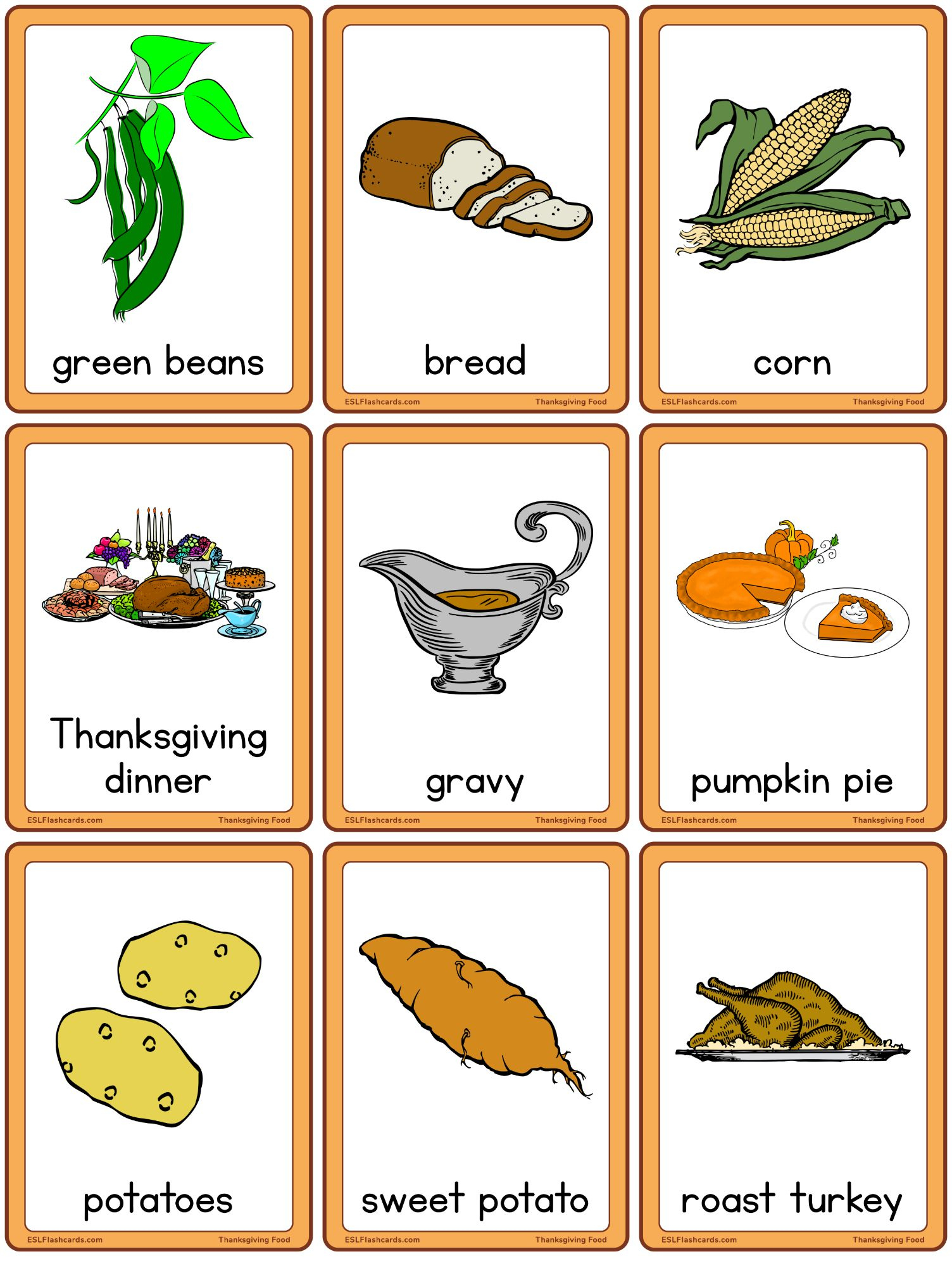 Thanksgiving Food – Esl Flashcards throughout Thanksgiving Foods Worksheet