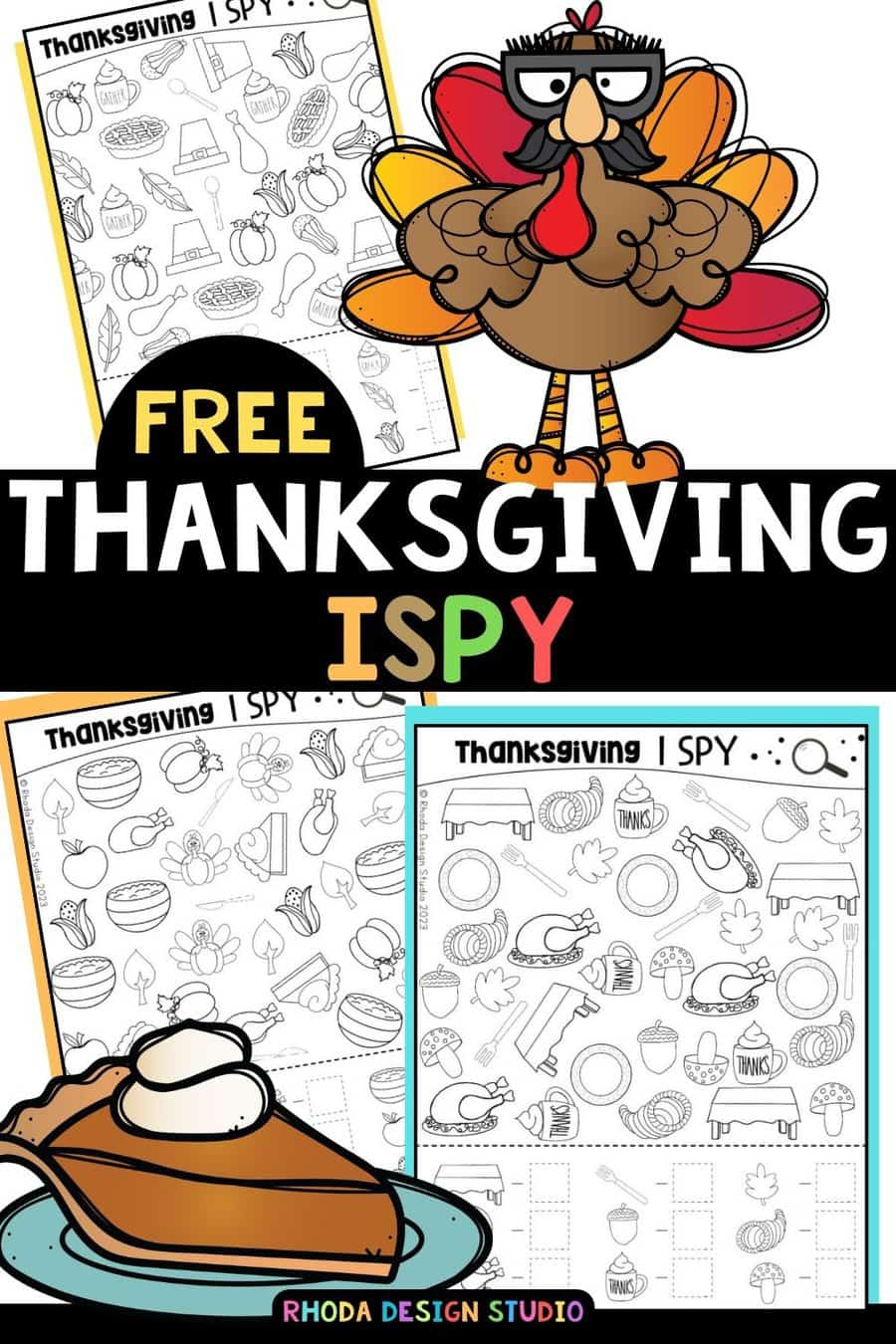 Thanksgiving I Spy Free Printable Worksheets For Holiday Fun for Tpt Free Thanksgiving Worksheets