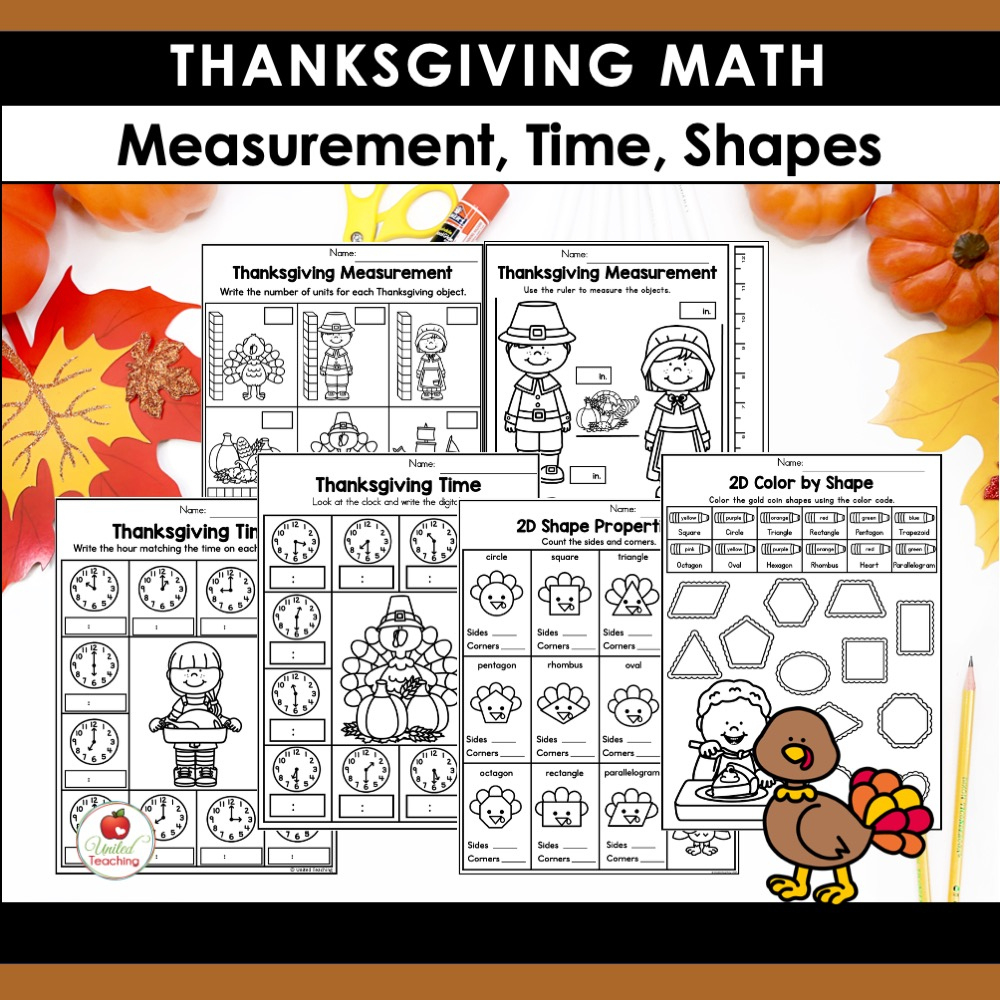 Thanksgiving Math Activities For 1St Grade - United Teaching intended for Thanksgiving Measurement Worksheet