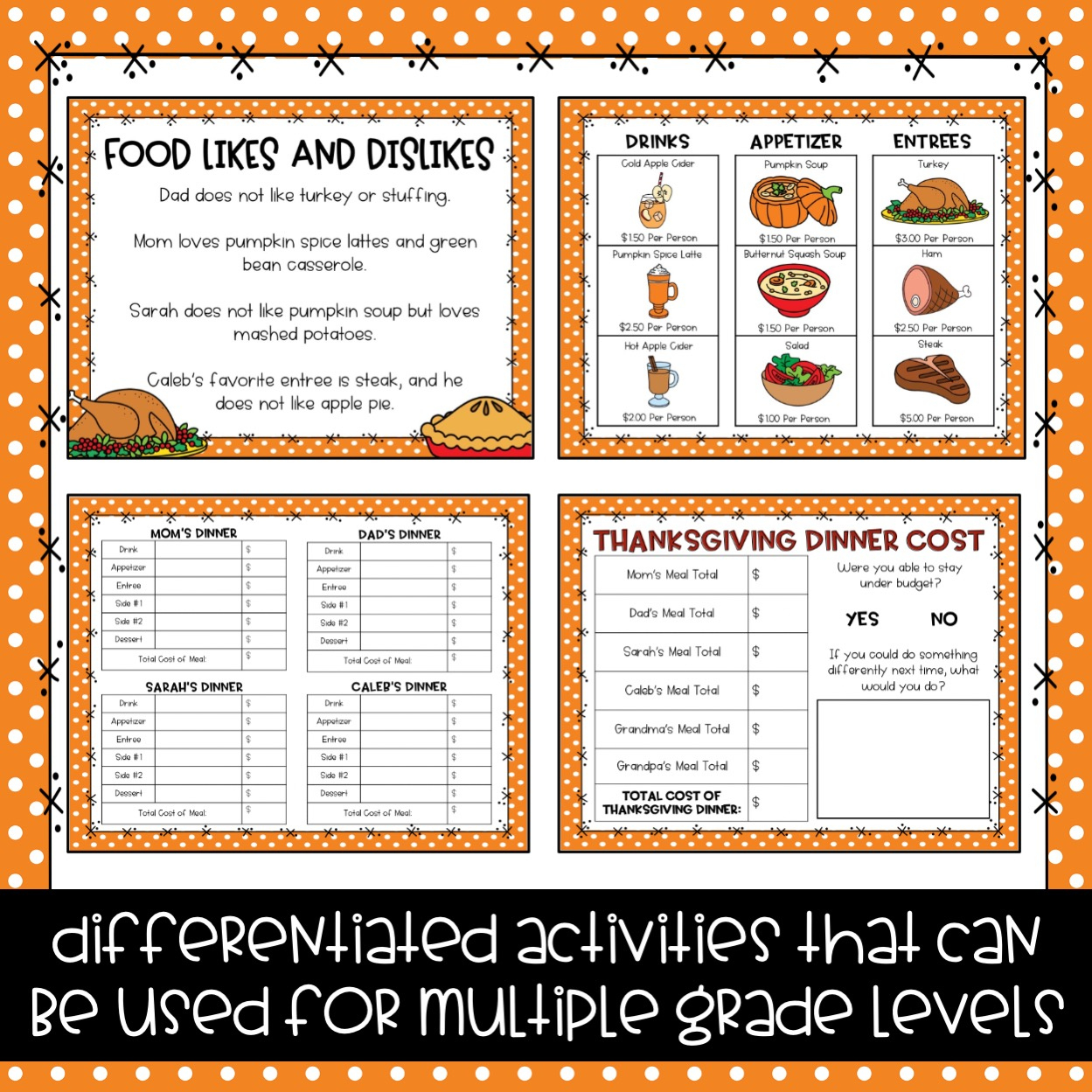 Thanksgiving Math Project Based Learning Printable &amp;amp; Digital intended for Thanksgiving Menu Math Worksheets