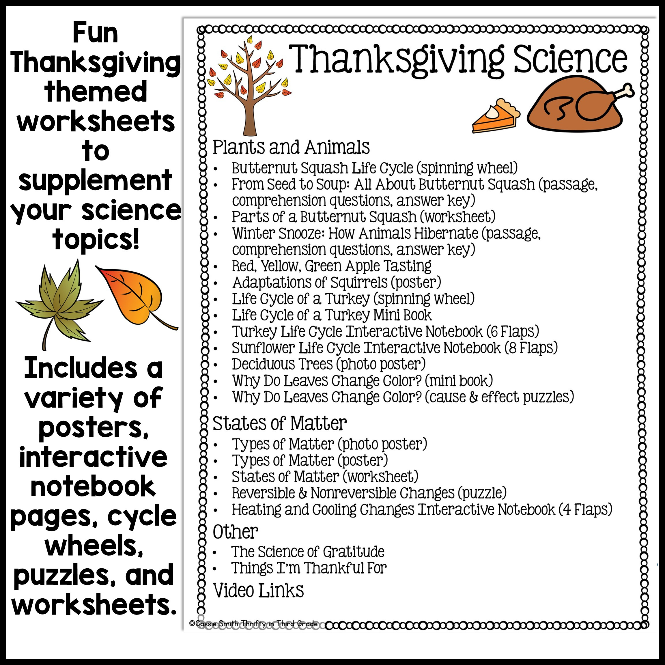 Thanksgiving Science Worksheets No Prep Acitivities - Thrifty In regarding Thanksgiving Science Worksheets Free