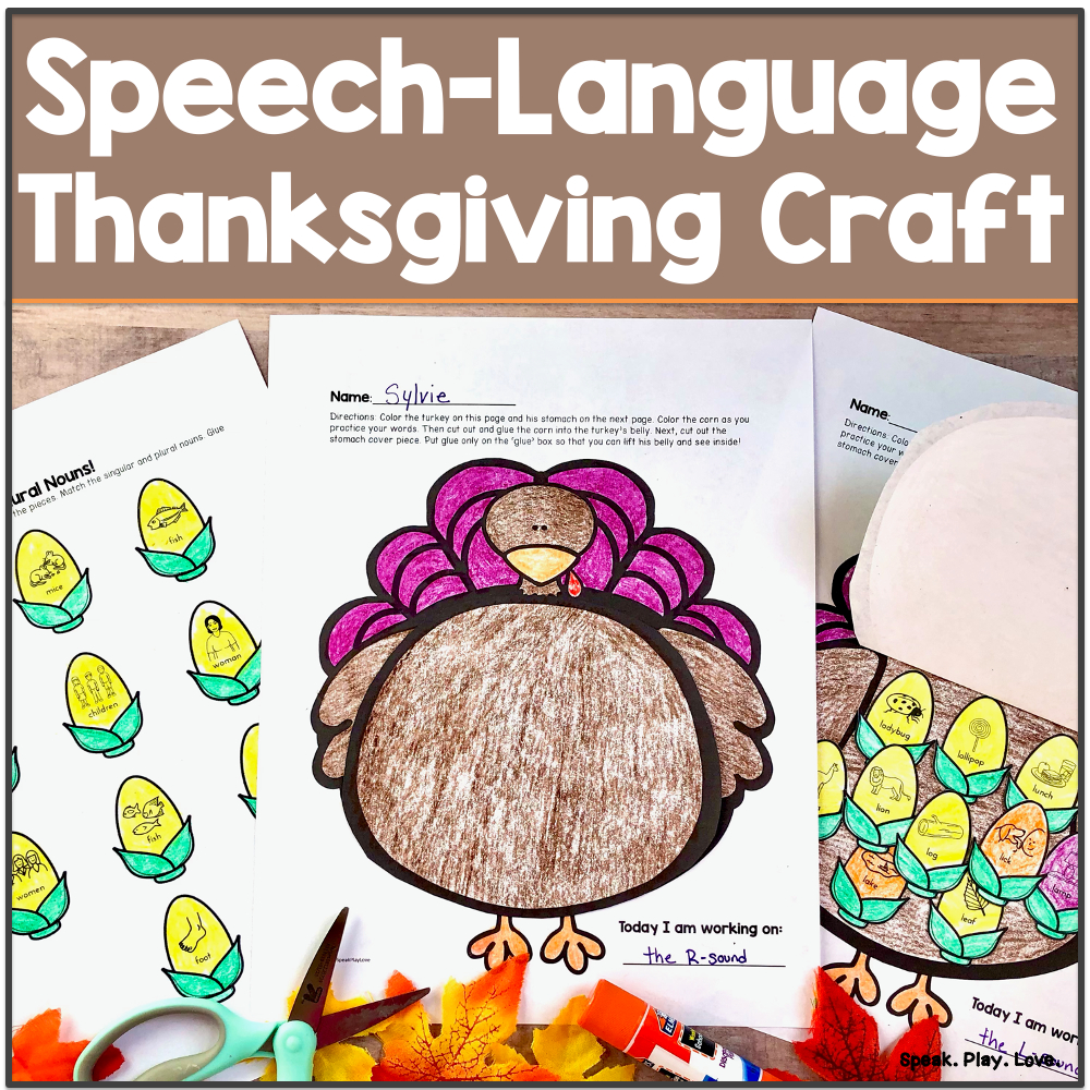 Thanksgiving Speech Therapy Craft - Articulation And Language for Thanksgiving Articulation Worksheets