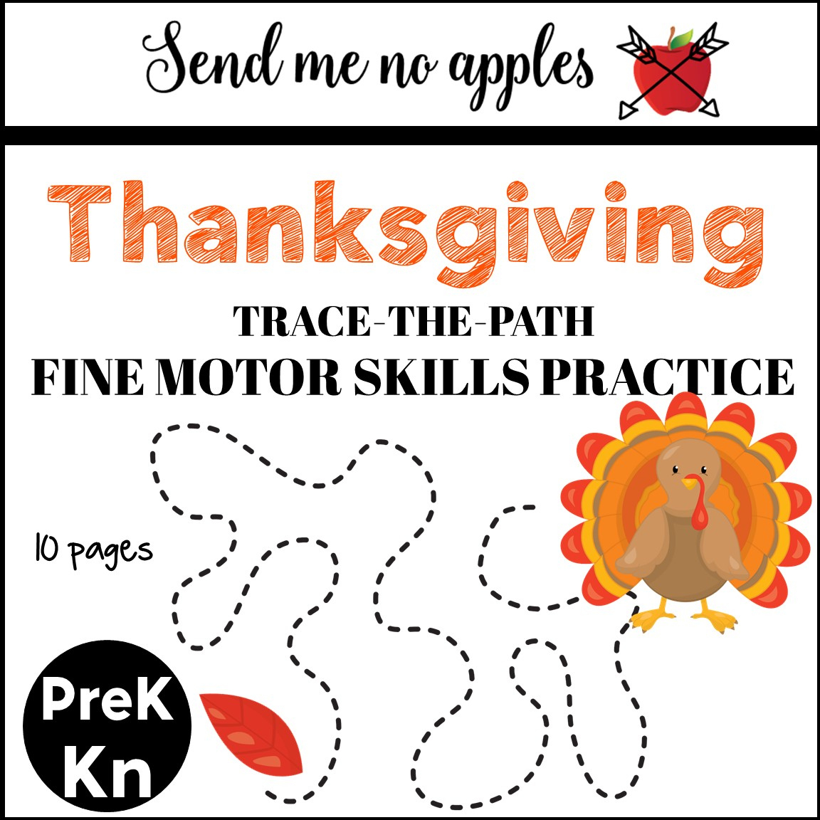 Thanksgiving Trace The Path Fine Motor Activities | Madeteachers with Thanksgiving Fine Motor Worksheets