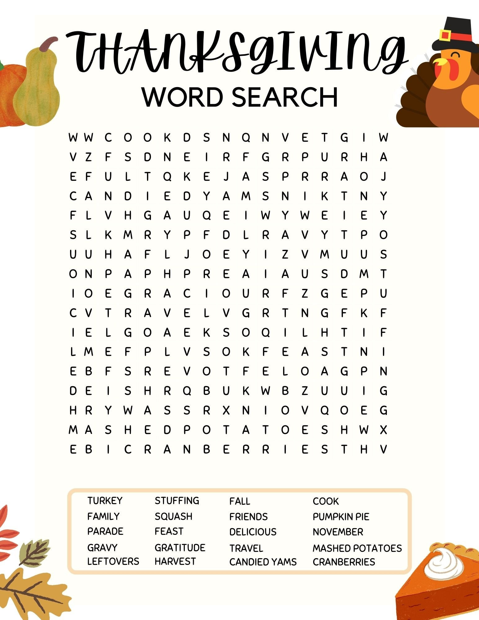 Thanksgiving Word Search Printable, Autumn Word Search, Family in Thanksgiving Word Search Super Teacher Worksheets