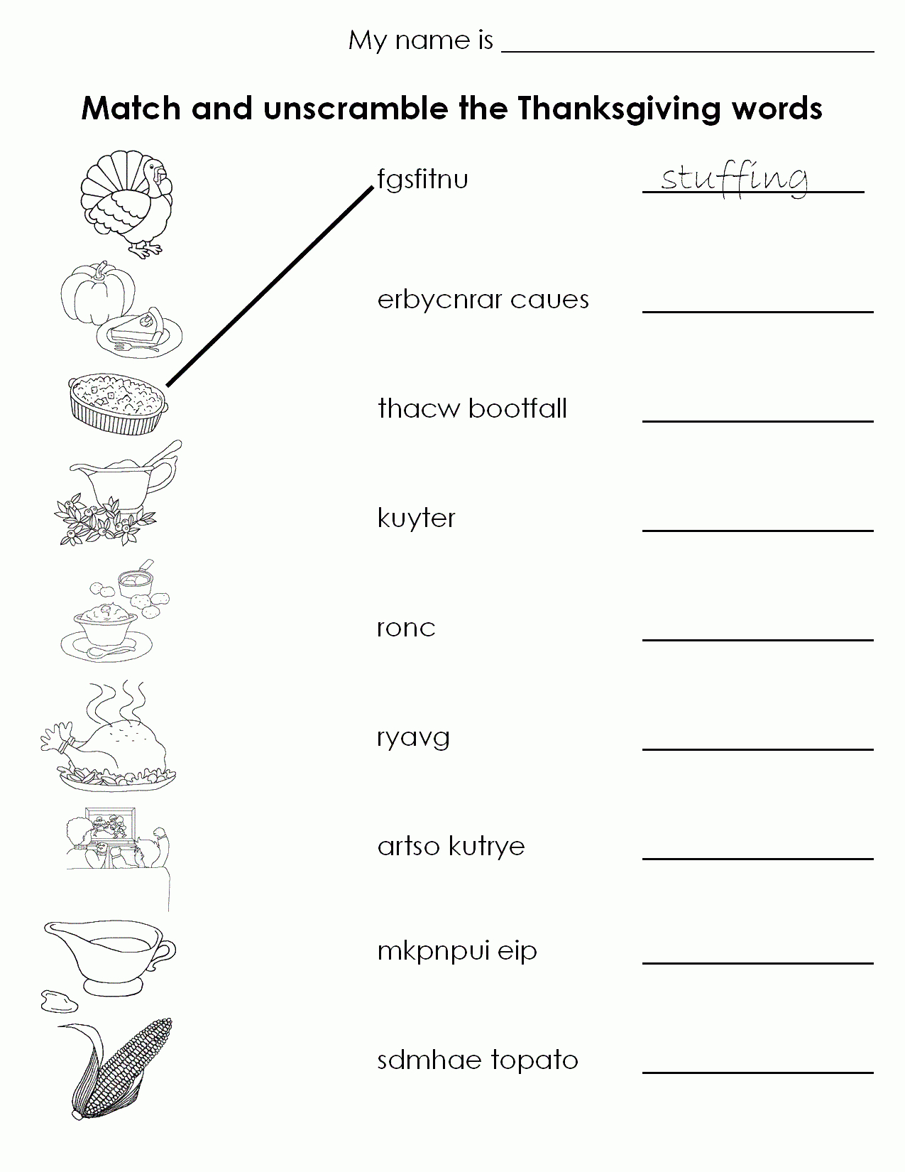 Thanksgiving Worksheets for Kids Thanksgiving Worksheets