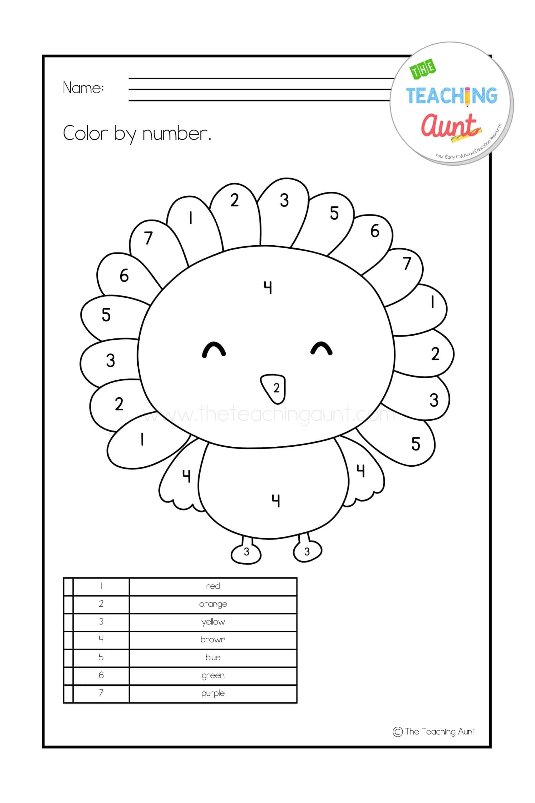 Thanksgiving Worksheets For Preschool - The Teaching Aunt regarding Thanksgiving Worksheets For 3 Year Olds
