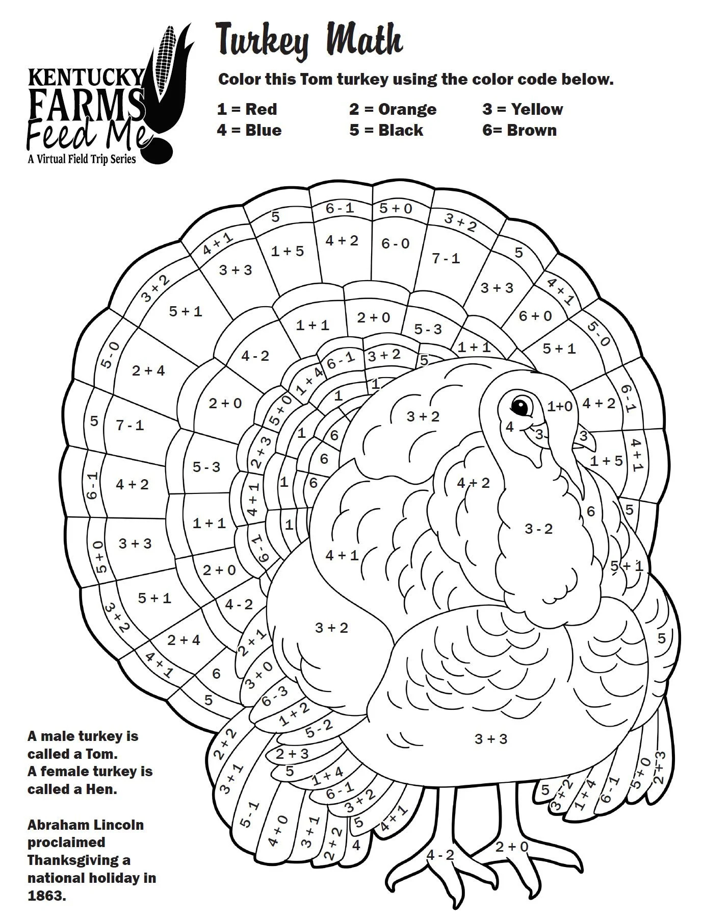 Turkey Colornumber Worksheets — #Teachkyag in 5Th Grade Thanksgiving Math Worksheets