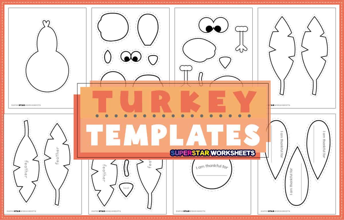 Turkey Templates (Free Printables) - Superstar Worksheets for Thanksgiving Turkey Pattern Worksheets