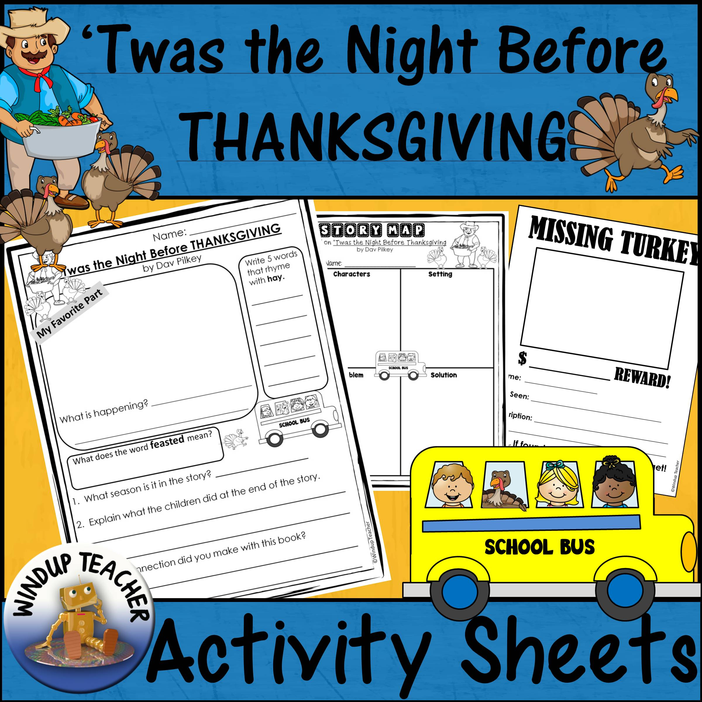 Twas The Night Before Thanksgiving Activity Sheets | Madeteachers intended for Twas the Night Before Thanksgiving Worksheets