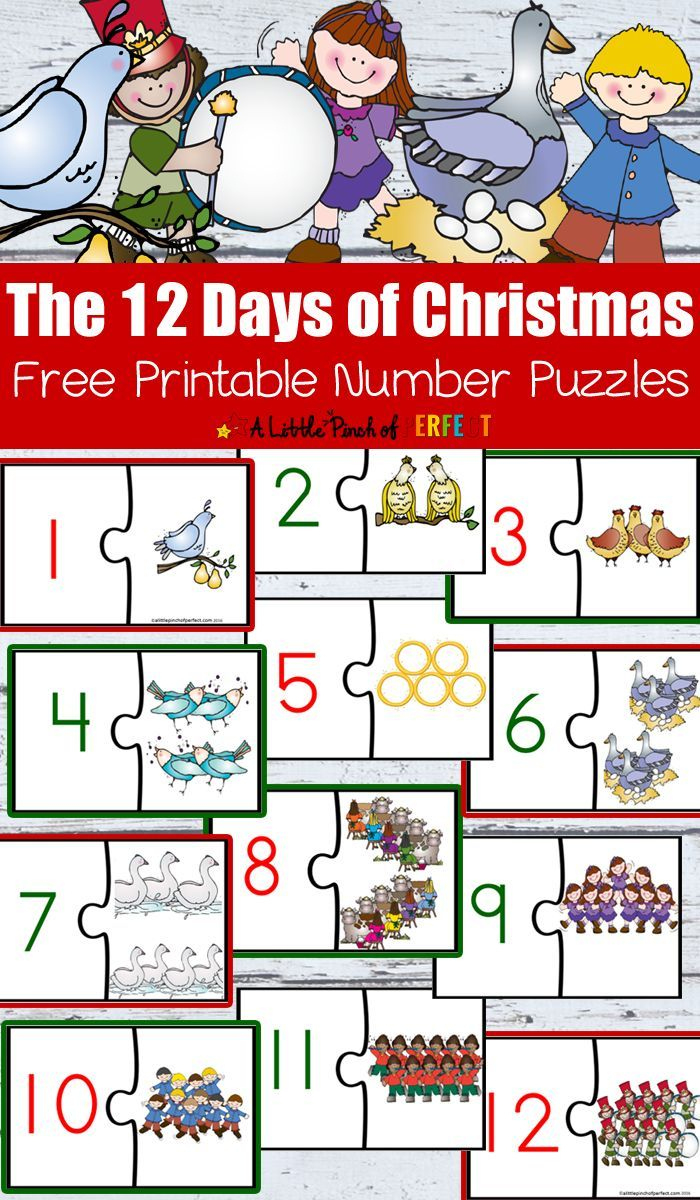 12 Days Of Christmas Free Printable Math Number Puzzles - A Little pertaining to 12 Days Of Christmas Math Worksheets