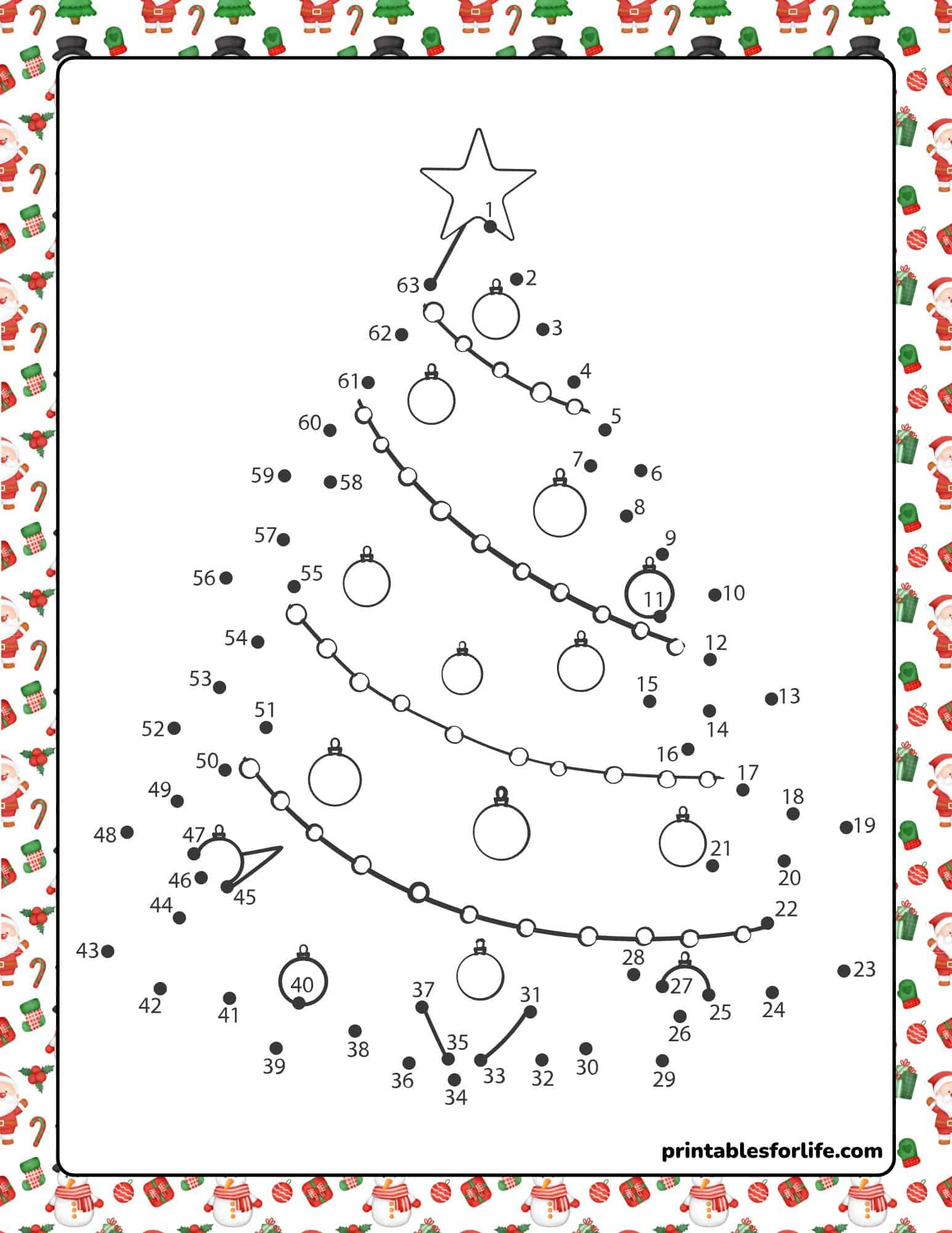 12 Free Christmas Dot To Dot Worksheets (Connect The Dots) in Free Christmas Connect the Dots Worksheets Printable