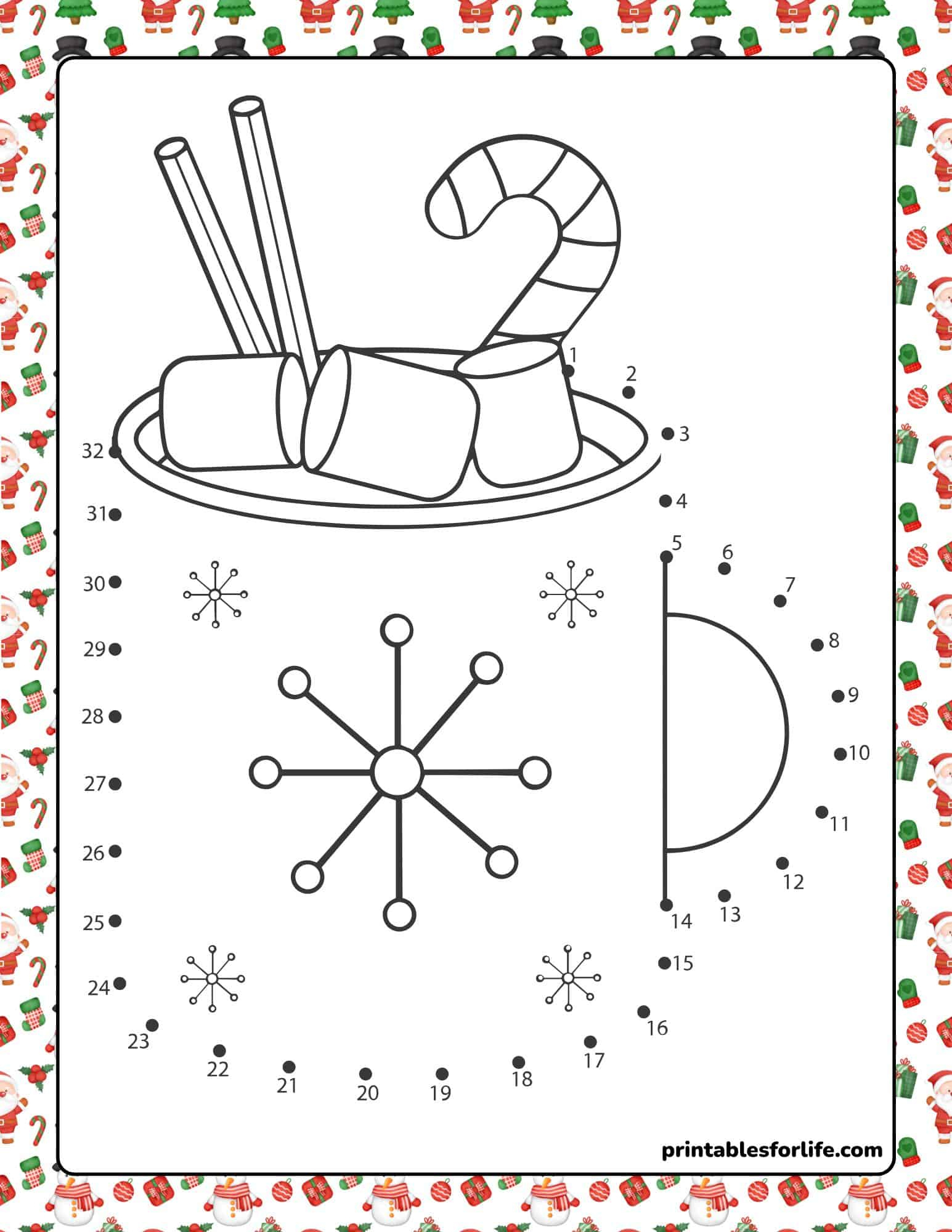 12 Free Christmas Dot To Dot Worksheets (Connect The Dots) within Free Christmas Connect the Dots Worksheets Printable