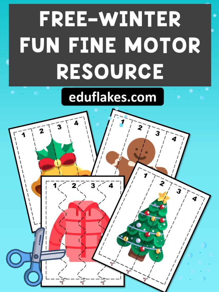 20 Pages Christmas Scissor Skills Fine Motor Center, Cutting throughout Christmas Fine Motor Worksheets