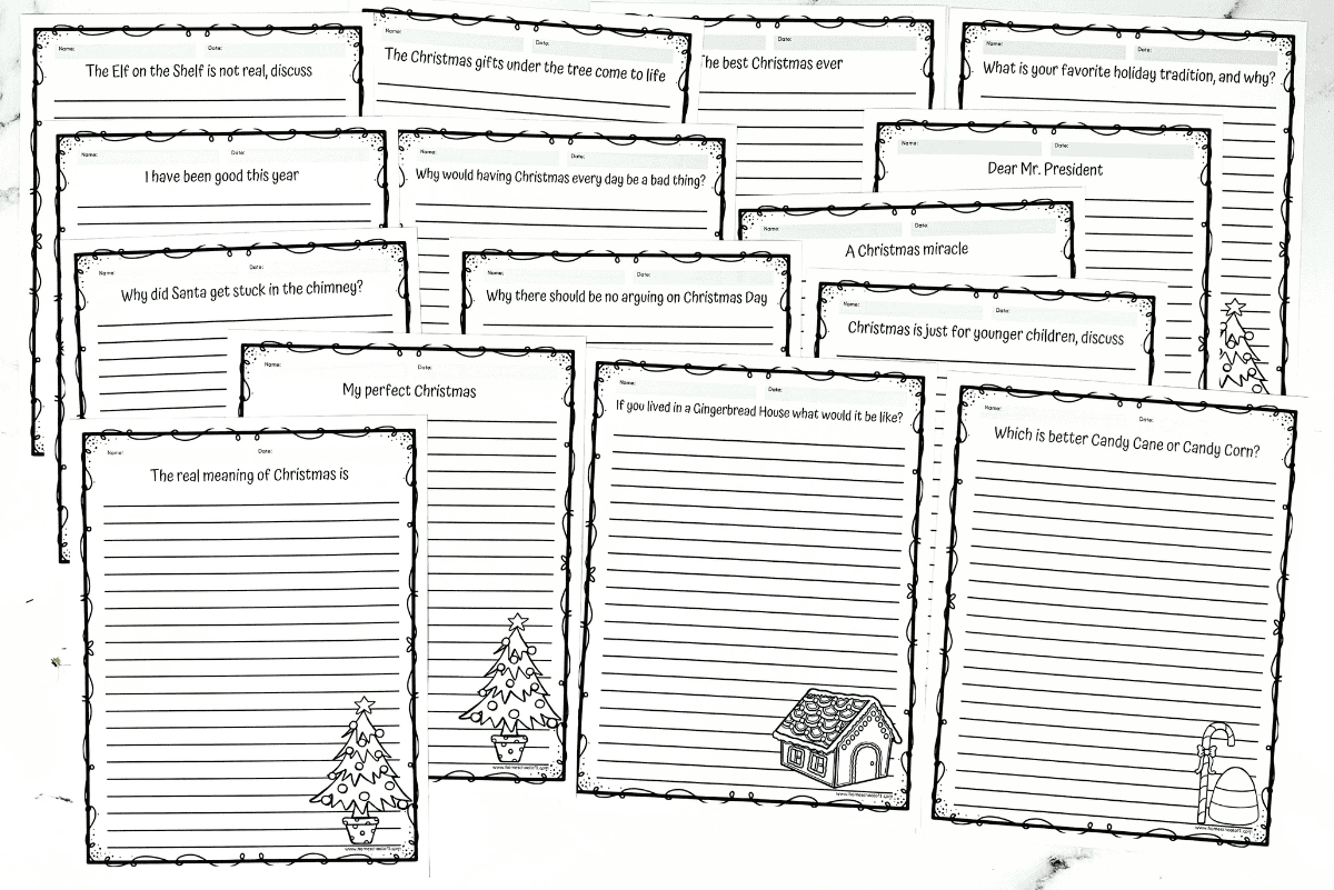 31 Free Christmas Writing Prompt Printables For Kids Aged 5-14 with Free Christmas Writing Prompts Worksheets