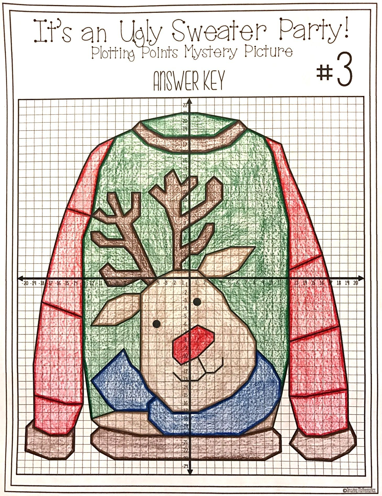 470 Trans Math Ideas | Teaching Math, Middle School Math, Math for Ugly Christmas Sweater Plotting Grid Worksheets