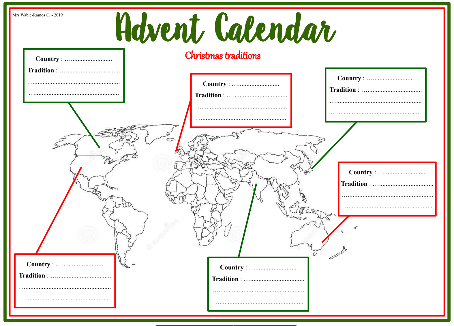 5-4Ème-Christmas-Activities | Genially pertaining to Christmas Map Skills Worksheets