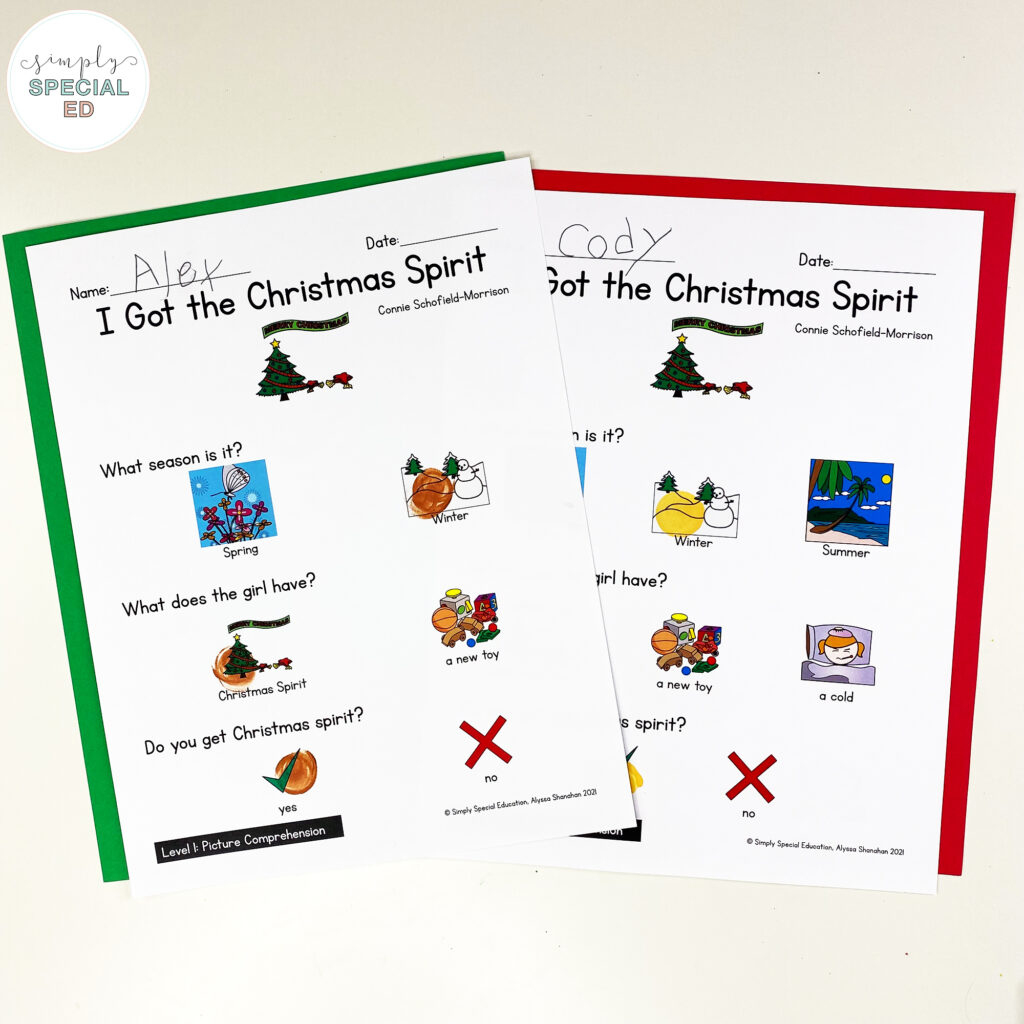 5 Activities For I Got The Christmas Spirit - Simply Special Ed with regard to Got the Christmas Spirit Worksheets