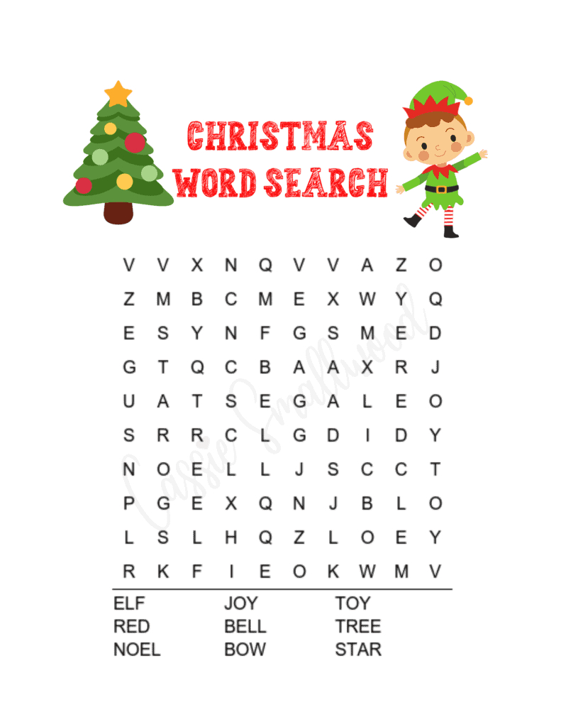 6 Fun Christmas Word Search Free Printables - Cassie Smallwood with regard to Word Search Worksheets Christmas