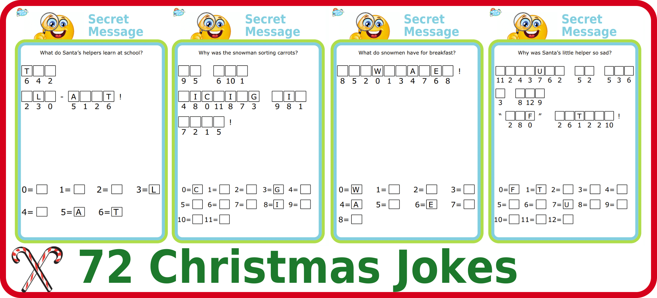 72 Christmas-Themed Secret Message Jokes And Riddles – The Trip intended for Christmas Secret Message Worksheets