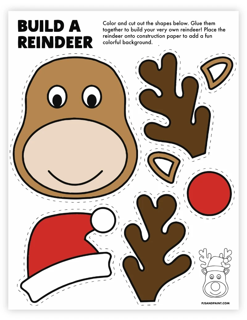 8 Free Printable Christmas Themed Cut And Paste Projects - Pjs And with regard to Printable Christmas Cut and Paste Worksheets