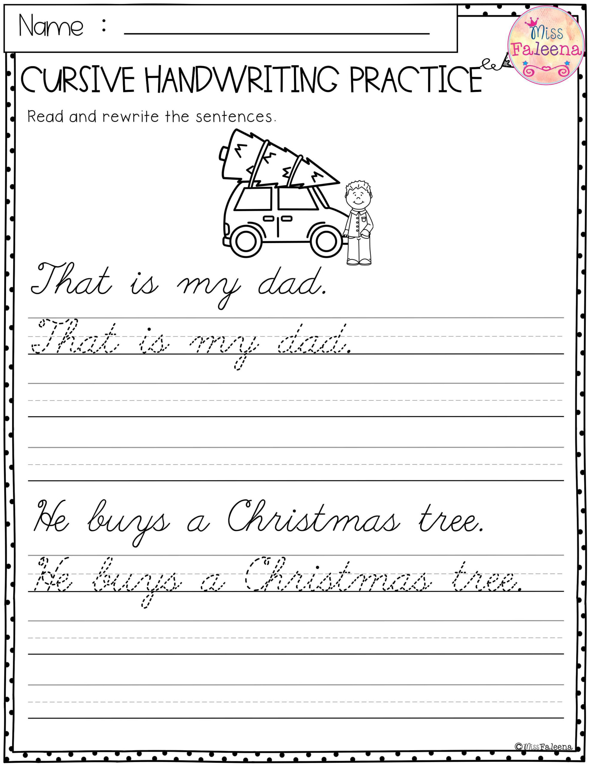 9 Cursive Handwriting Worksheets Ideas | Cursive Handwriting in Christmas Cursive Writing Worksheets