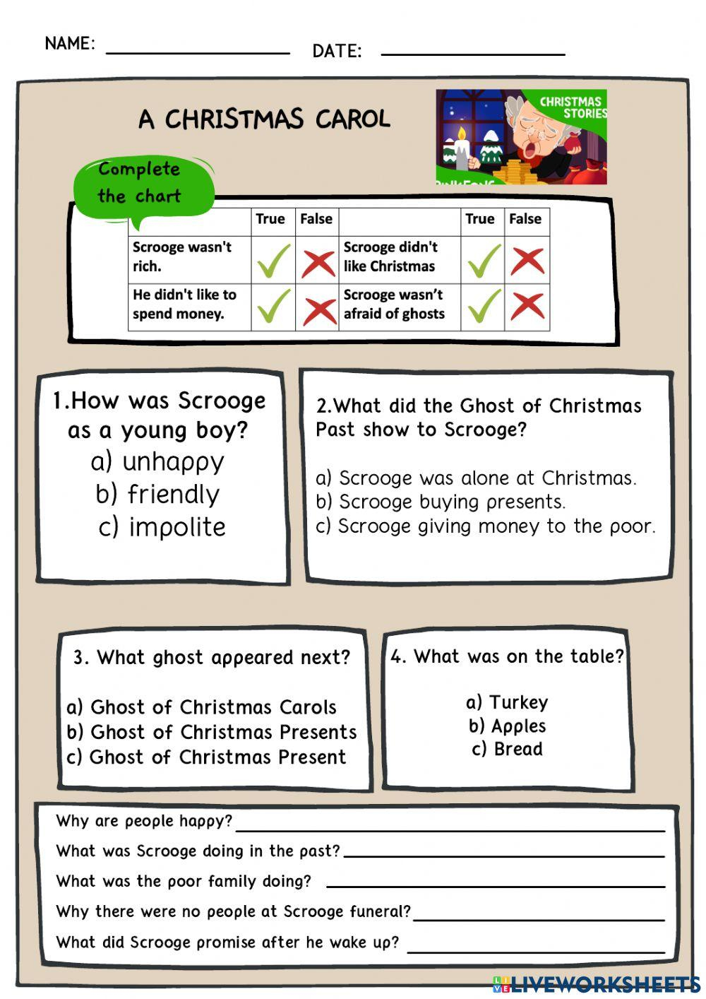 A Christmas Carol Worksheet Worksheet - Worksheets Library with regard to A Christmas Carol Worksheets Printable