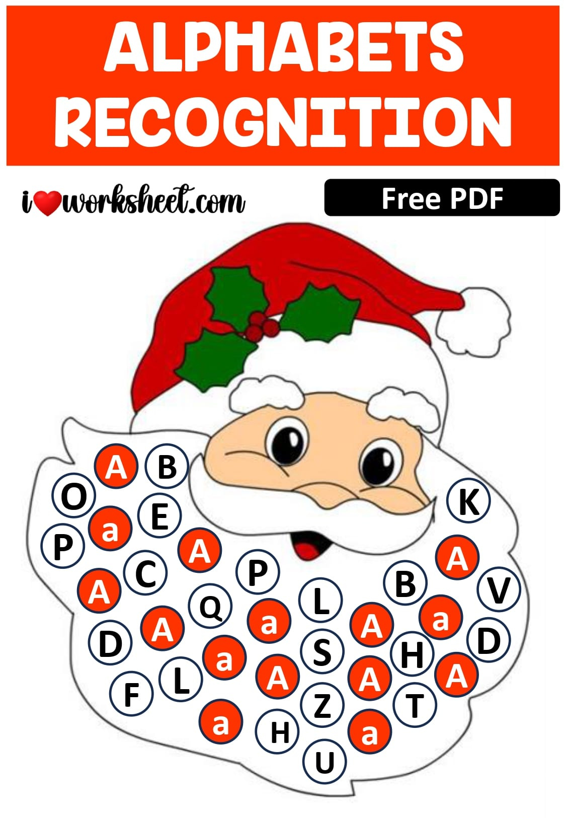 Alphabets Identification Christmas Theme Free Pdf Printable - I throughout Christmas Letter Recognition Worksheets