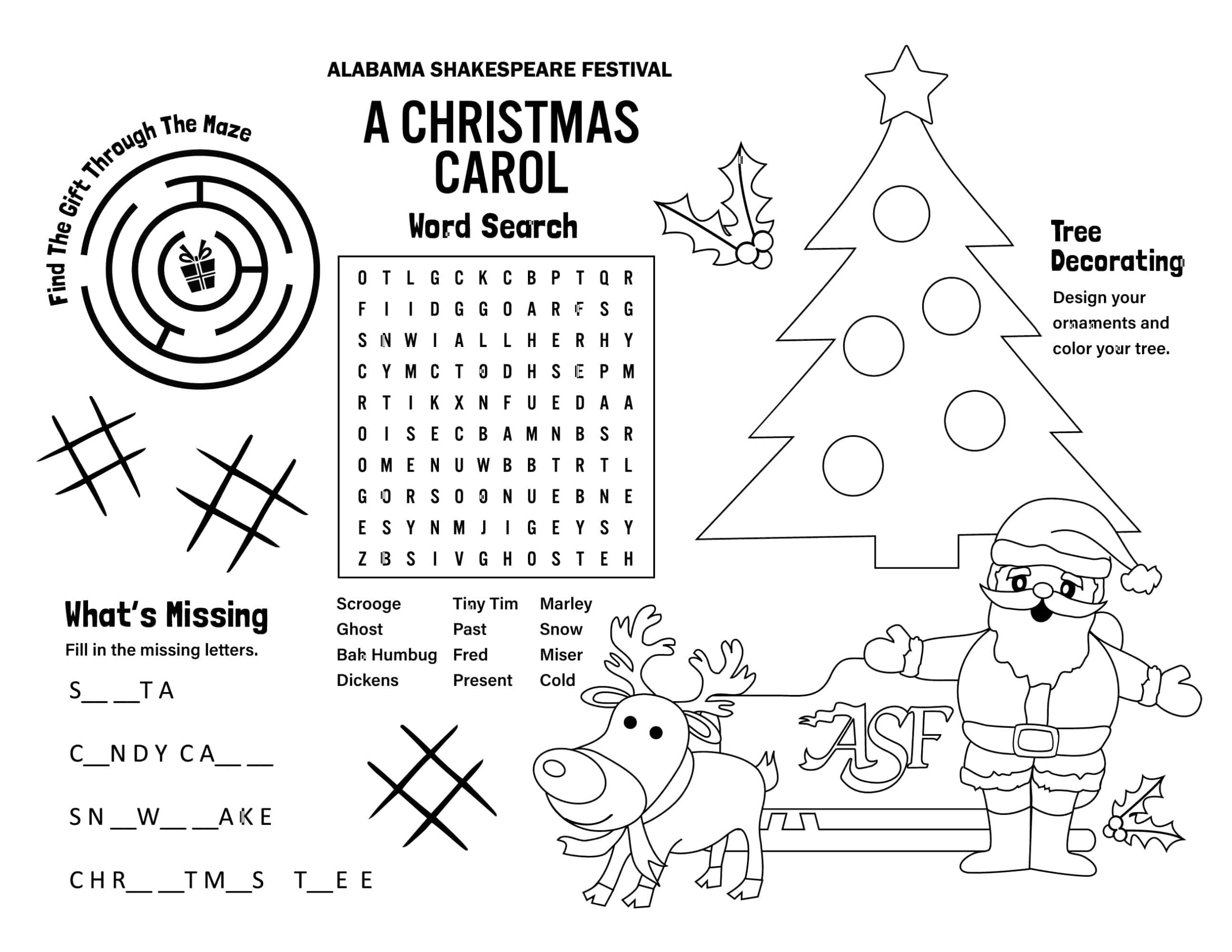 At Home | Alabama Shakespeare Festival for Christmas Carol Worksheets Free
