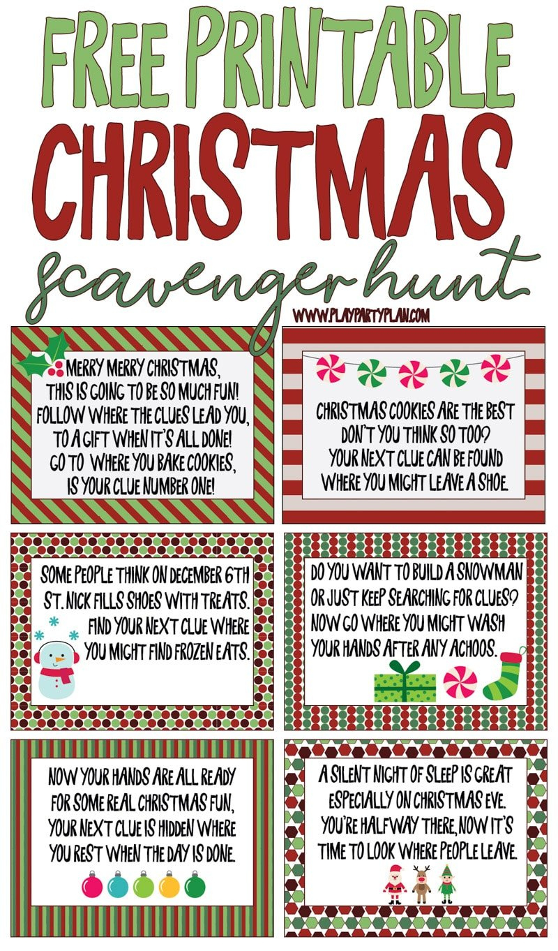 Best Ever Christmas Scavenger Hunt - Play Party Plan with regard to Christmas Scavenger Hunt Worksheets
