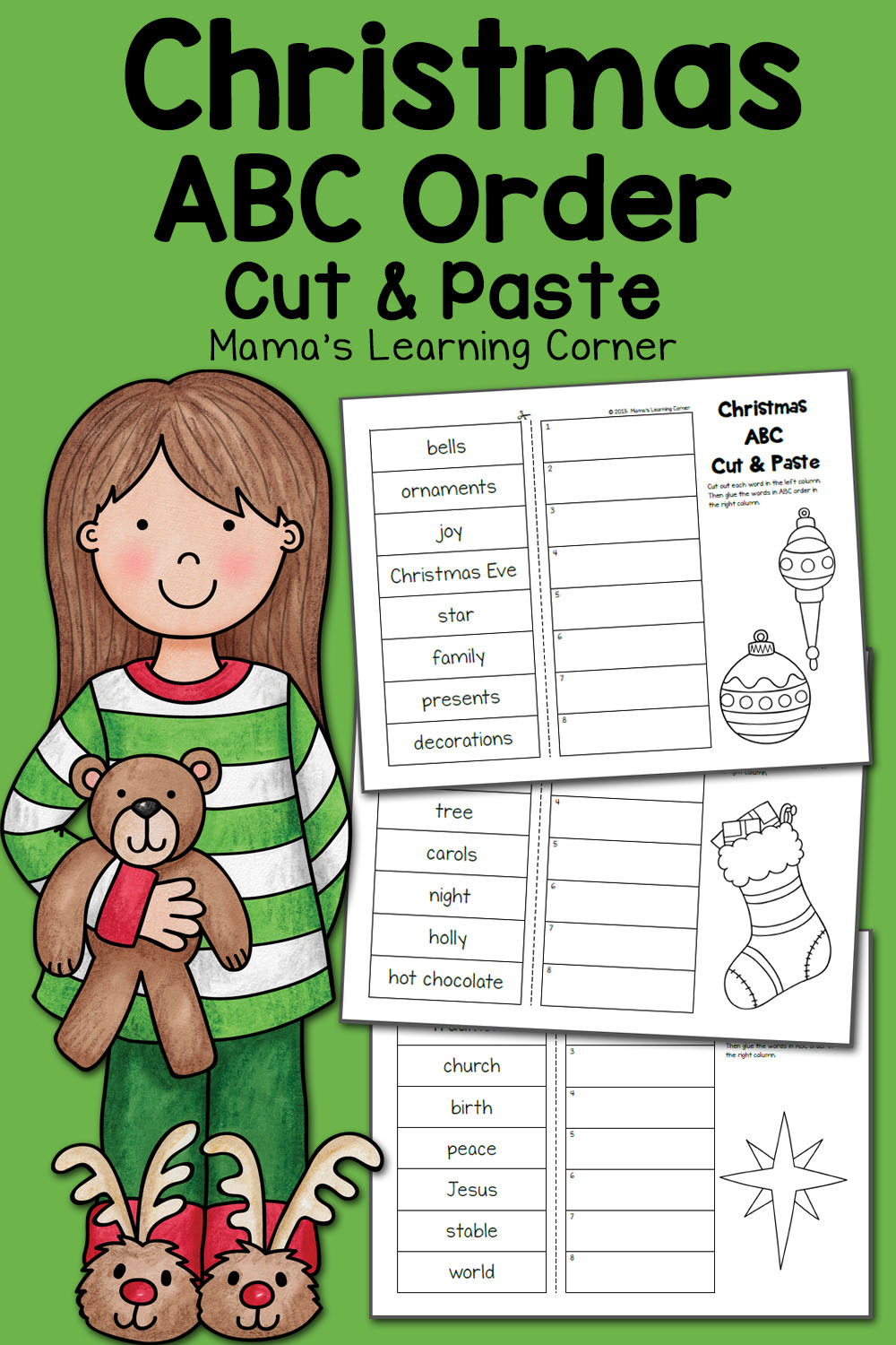 Christmas Abc Order Worksheets: Cut And Paste! - Mamas Learning Corner intended for Christmas Alphabetical Order Worksheets