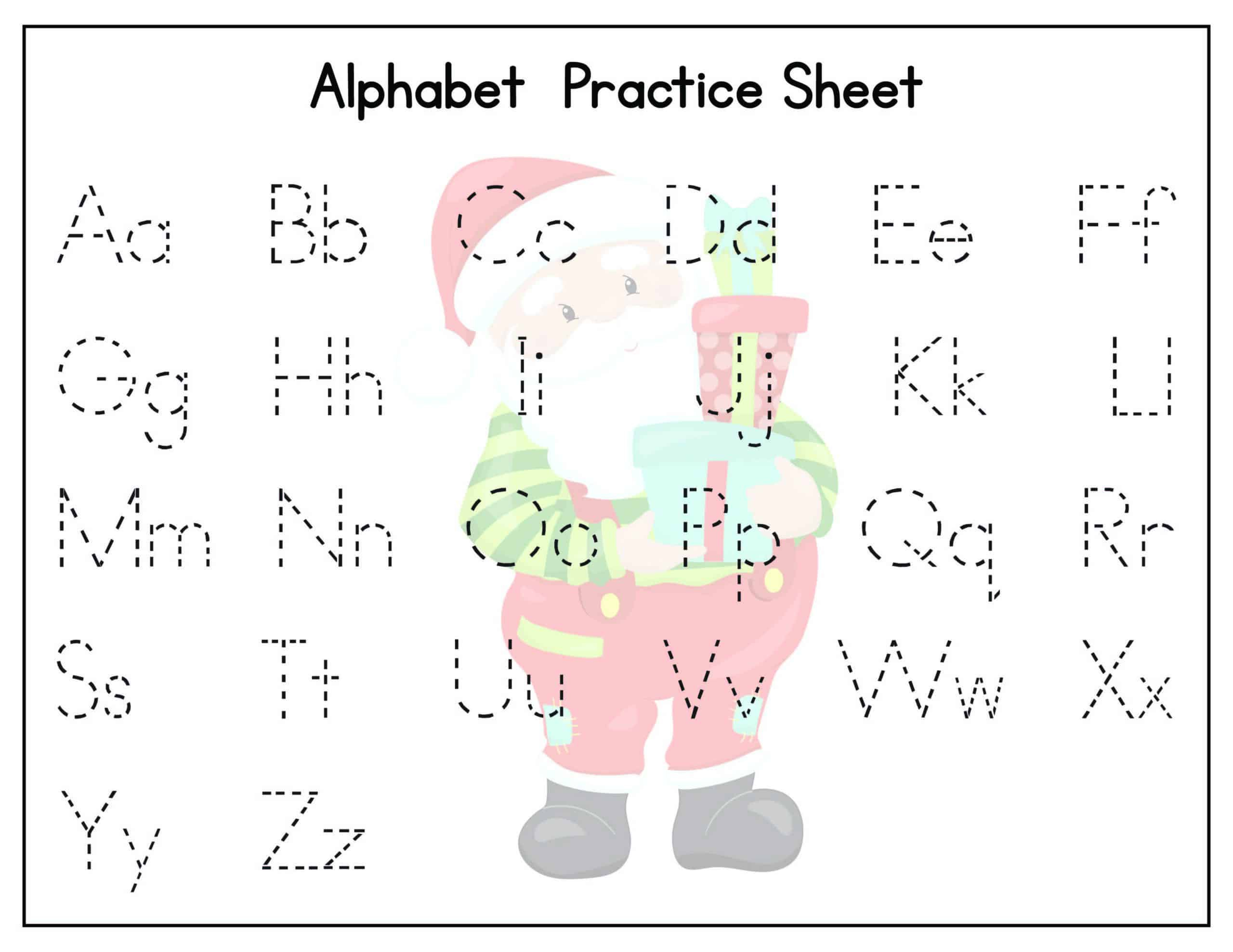 Christmas Alphabet Tracing Worksheets - Kids Activity Zone inside Christmas Letter Tracing Worksheets