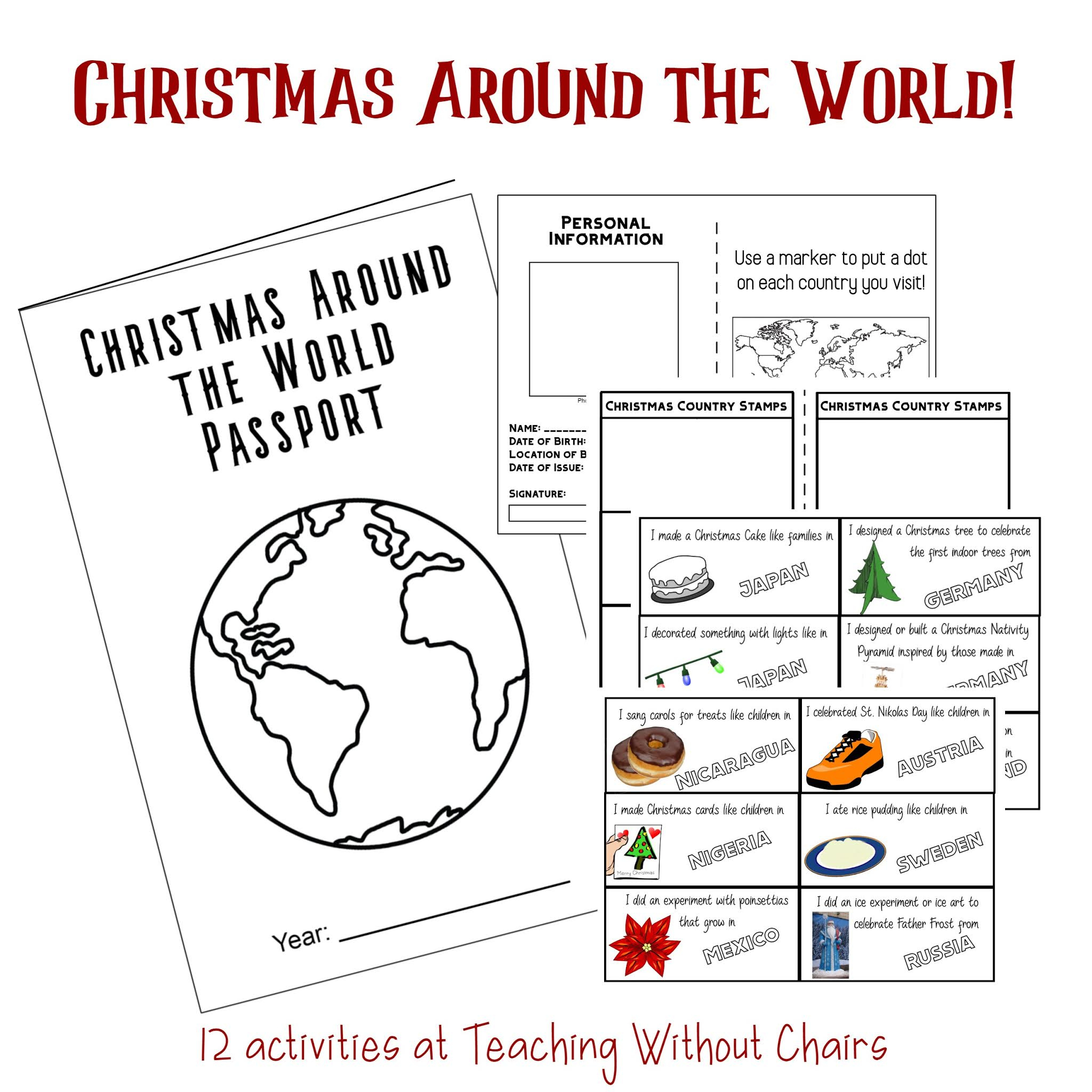 Christmas Around The World For Kids Activities -- Homeschooling with Free Printable Christmas Around The World Worksheets
